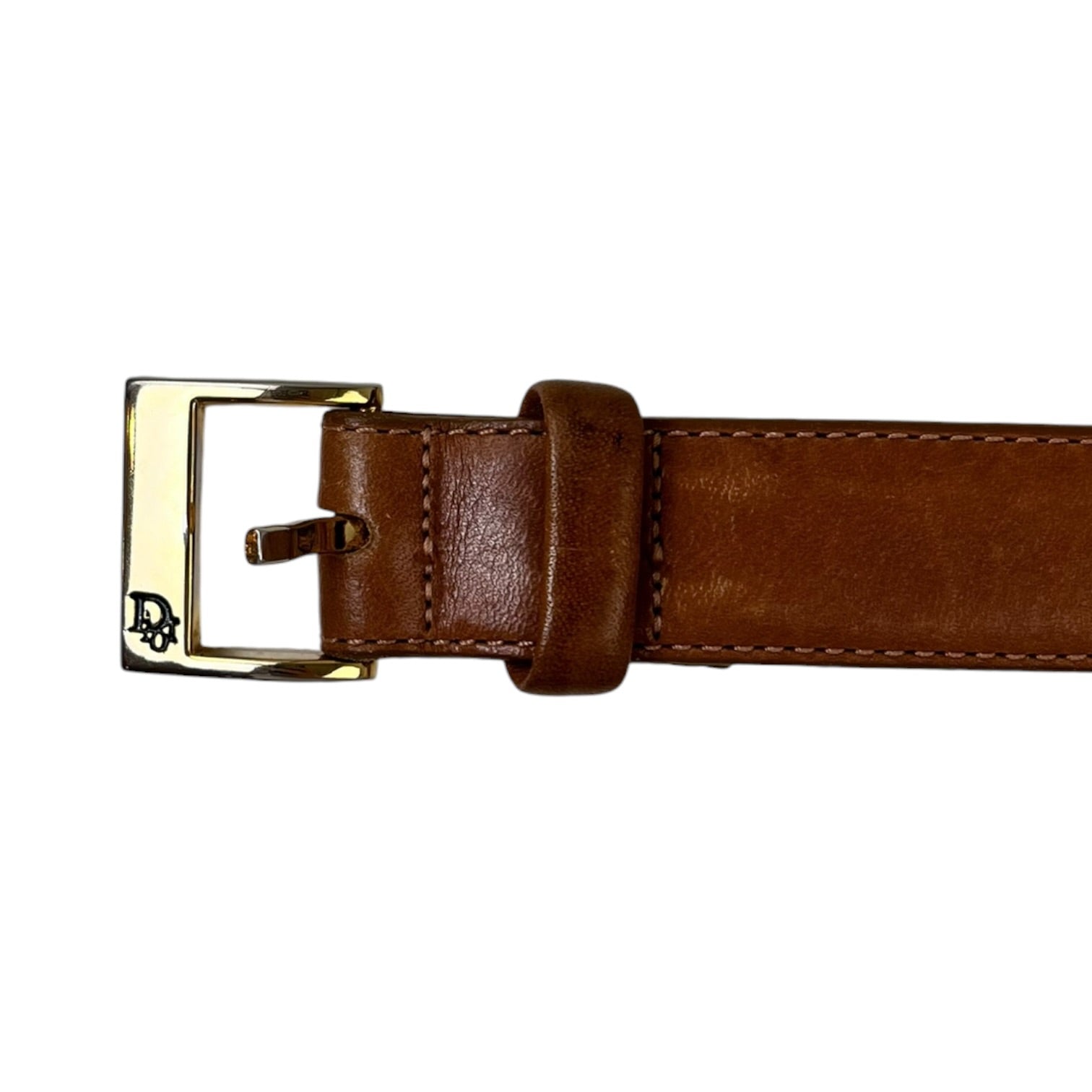 Vintage Christian Dior Monsieur Brown Leather Belt