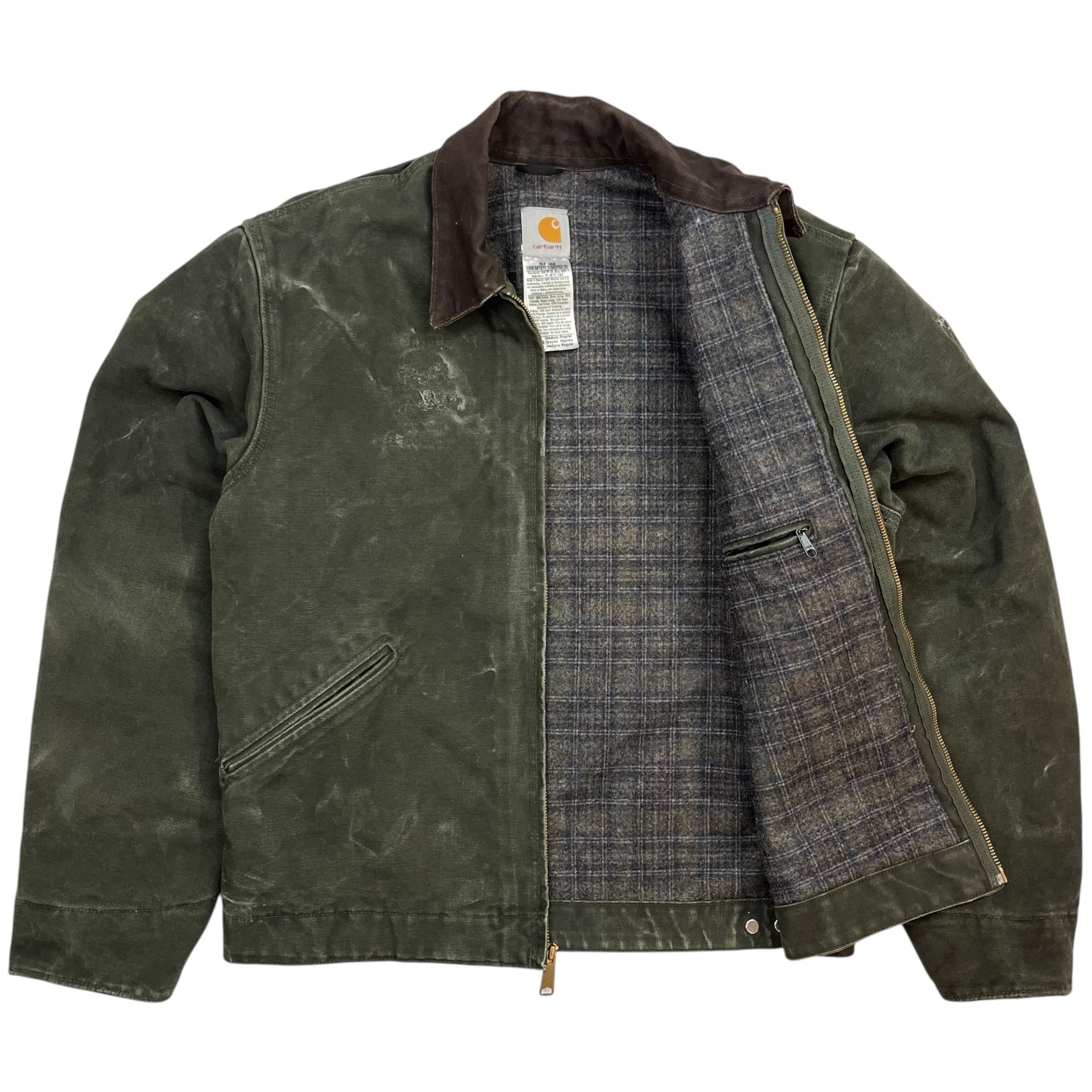 Vintage Carhartt Detroit Blanket Lined Jacket Moss Green