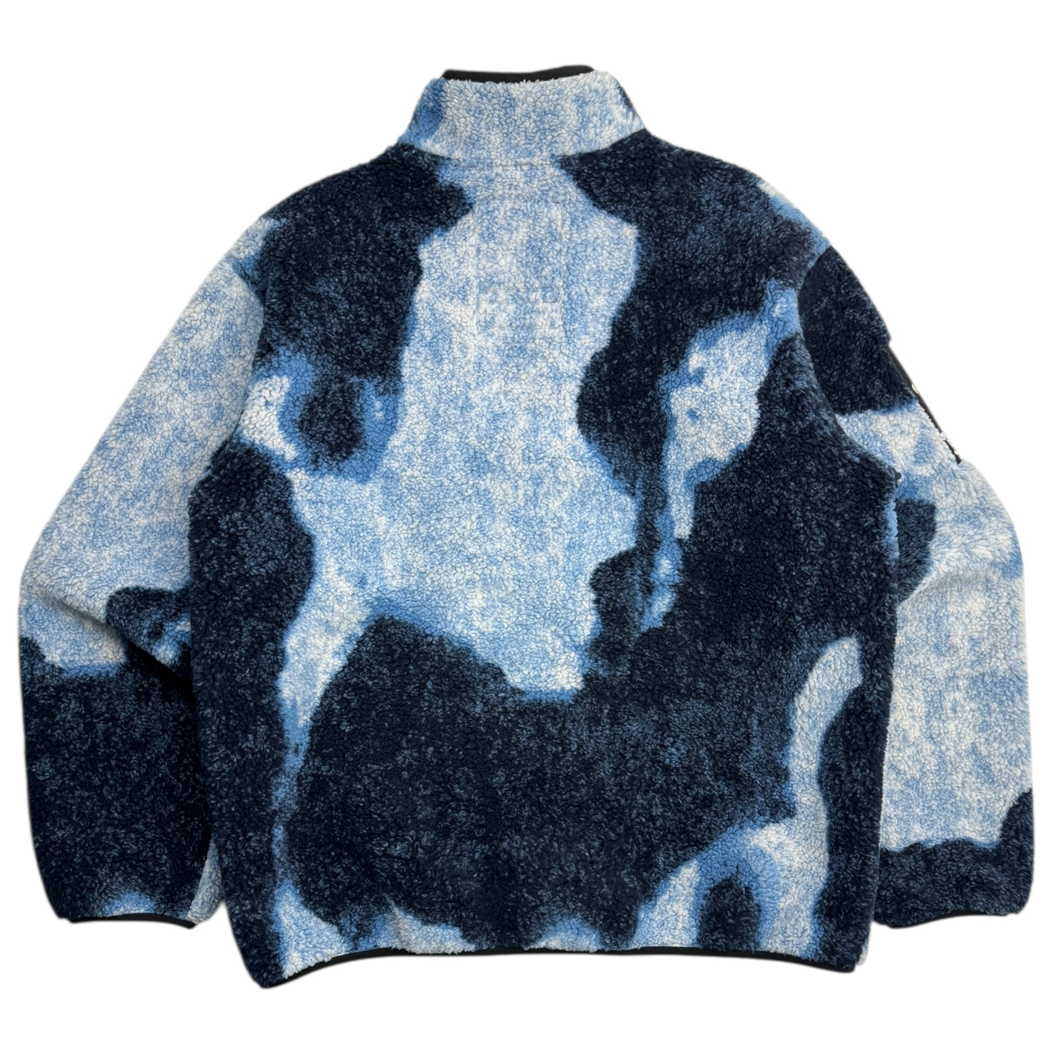 Supreme The North Face Bleached Denim Print Fleece Jacket Indigo