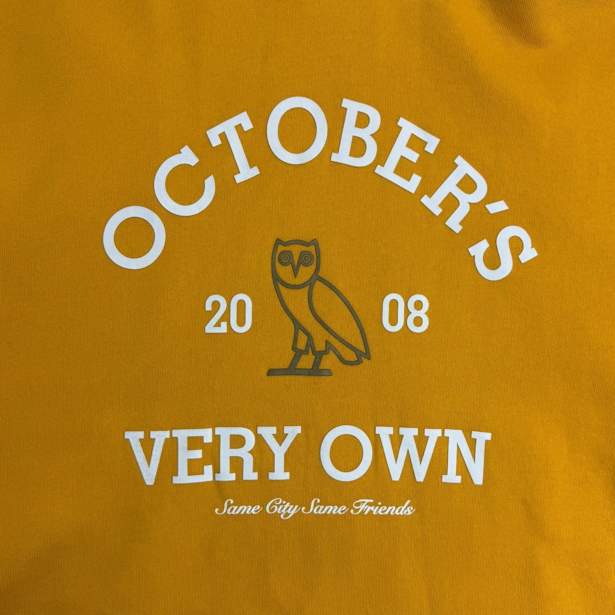 OVO “Same City Same Friends” Spellout Hoodie Yellow