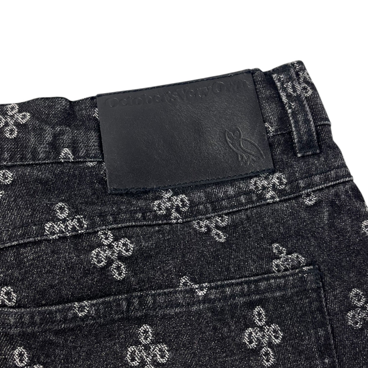 OVO Pom Pom Denim Shorts Washed Black