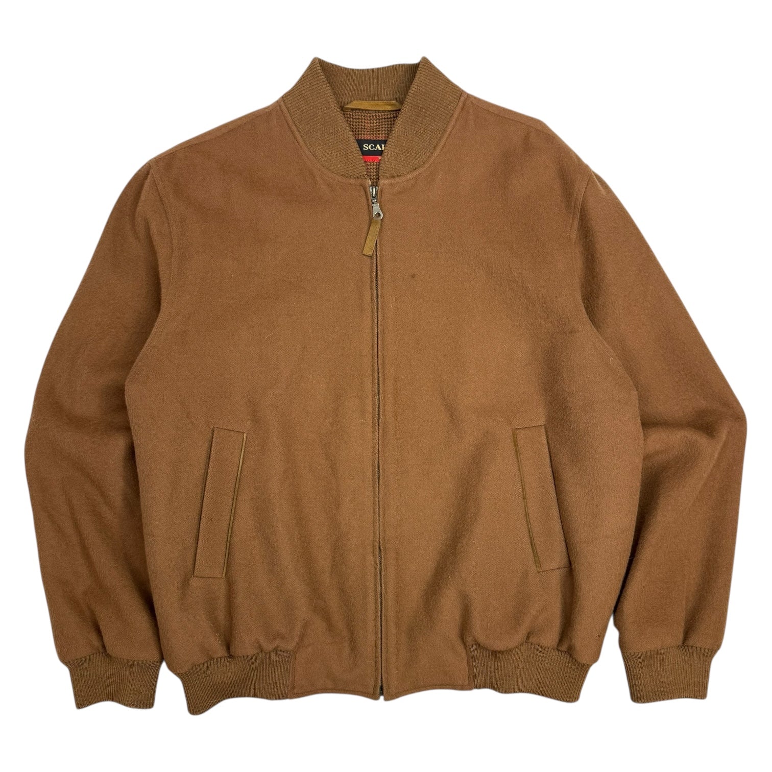 Vintage Alpaca Wool Bomber Jacker Brown