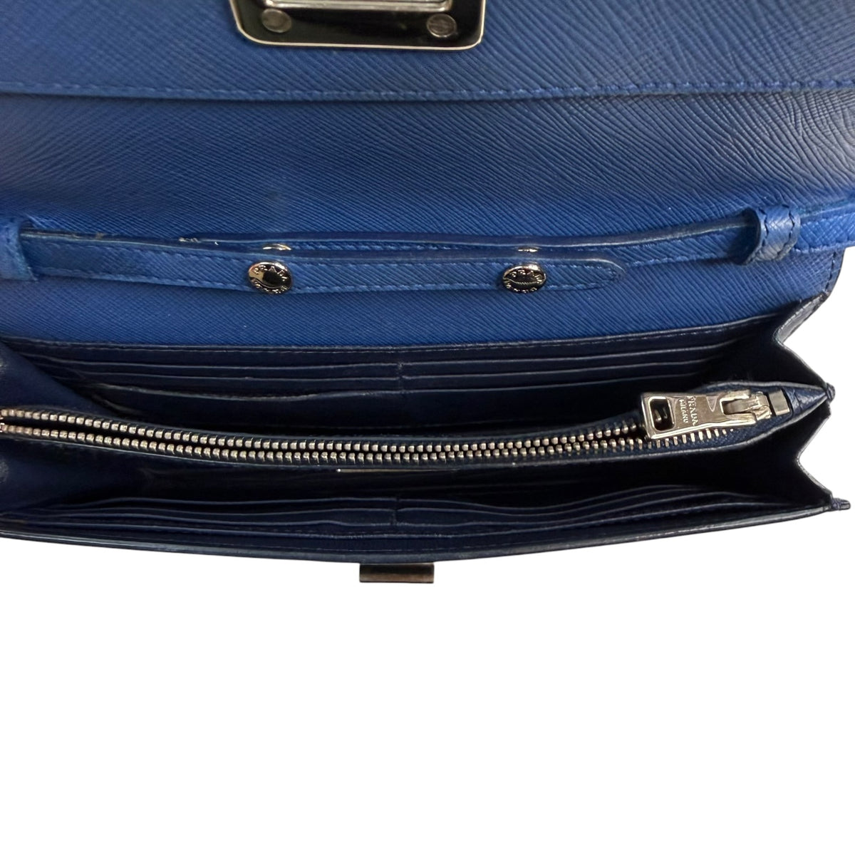 Prada Saffiano Crossbody Bag Blue