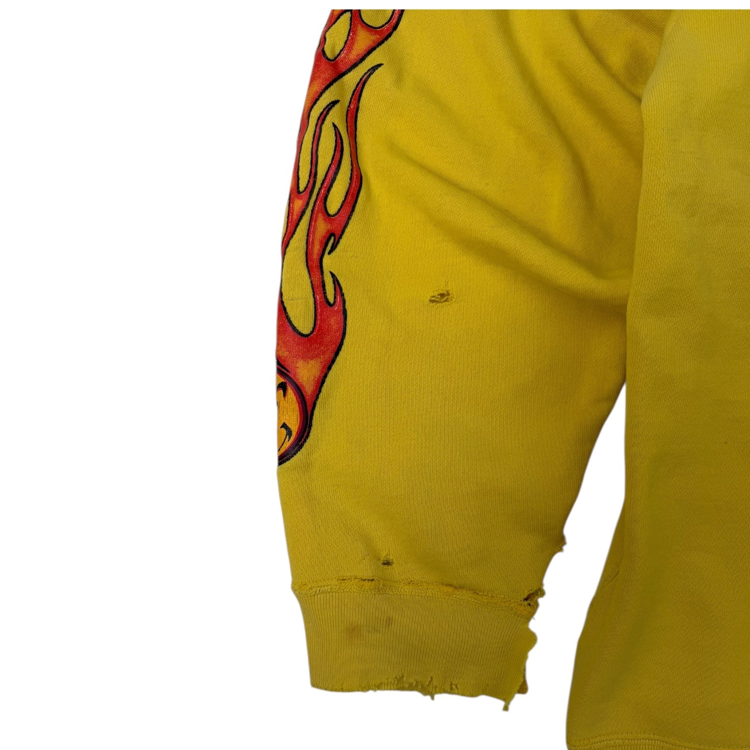 Vintage Y2K Brody Flame Hoodie Yellow