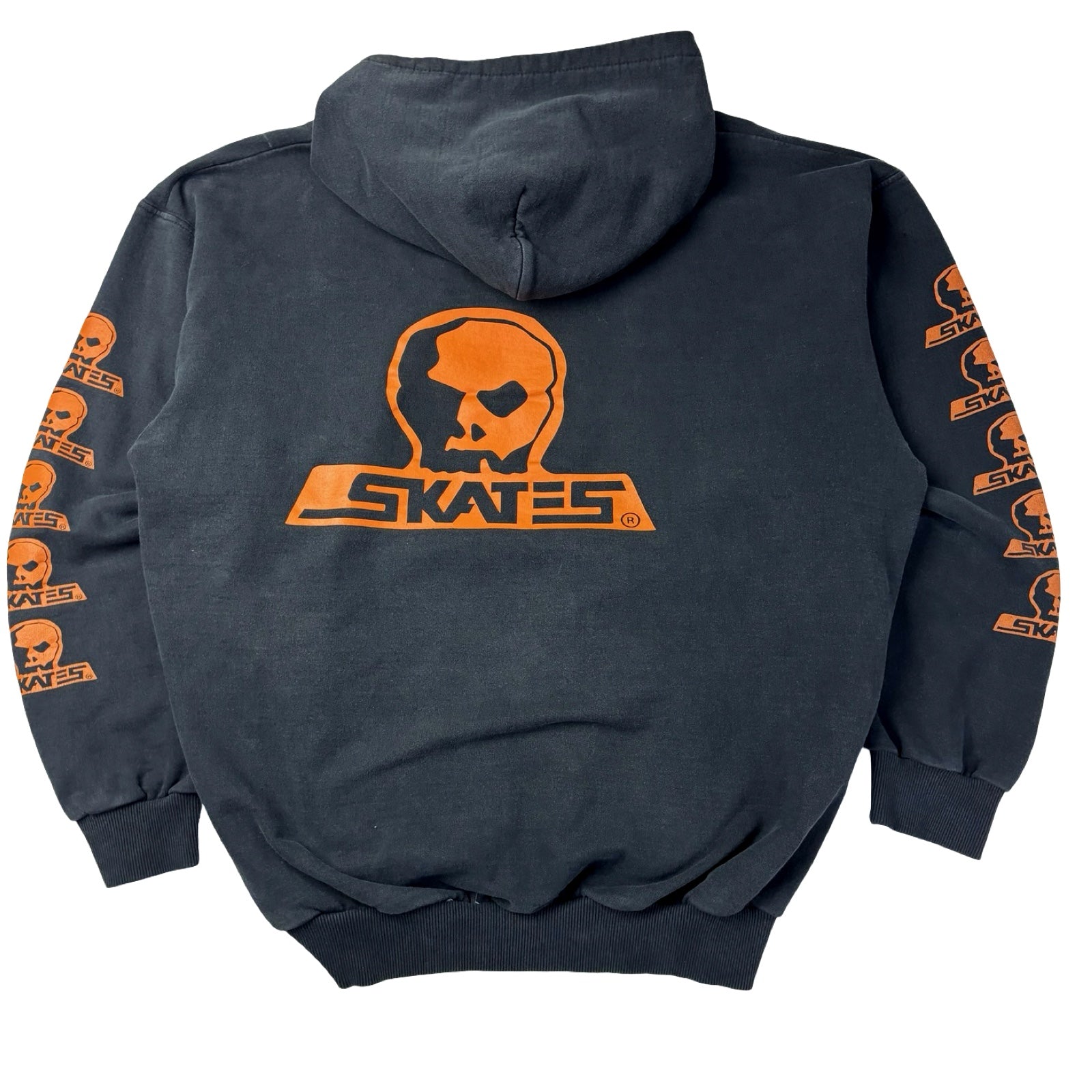 Vintage Skull Skates Pullover Hoodie Black