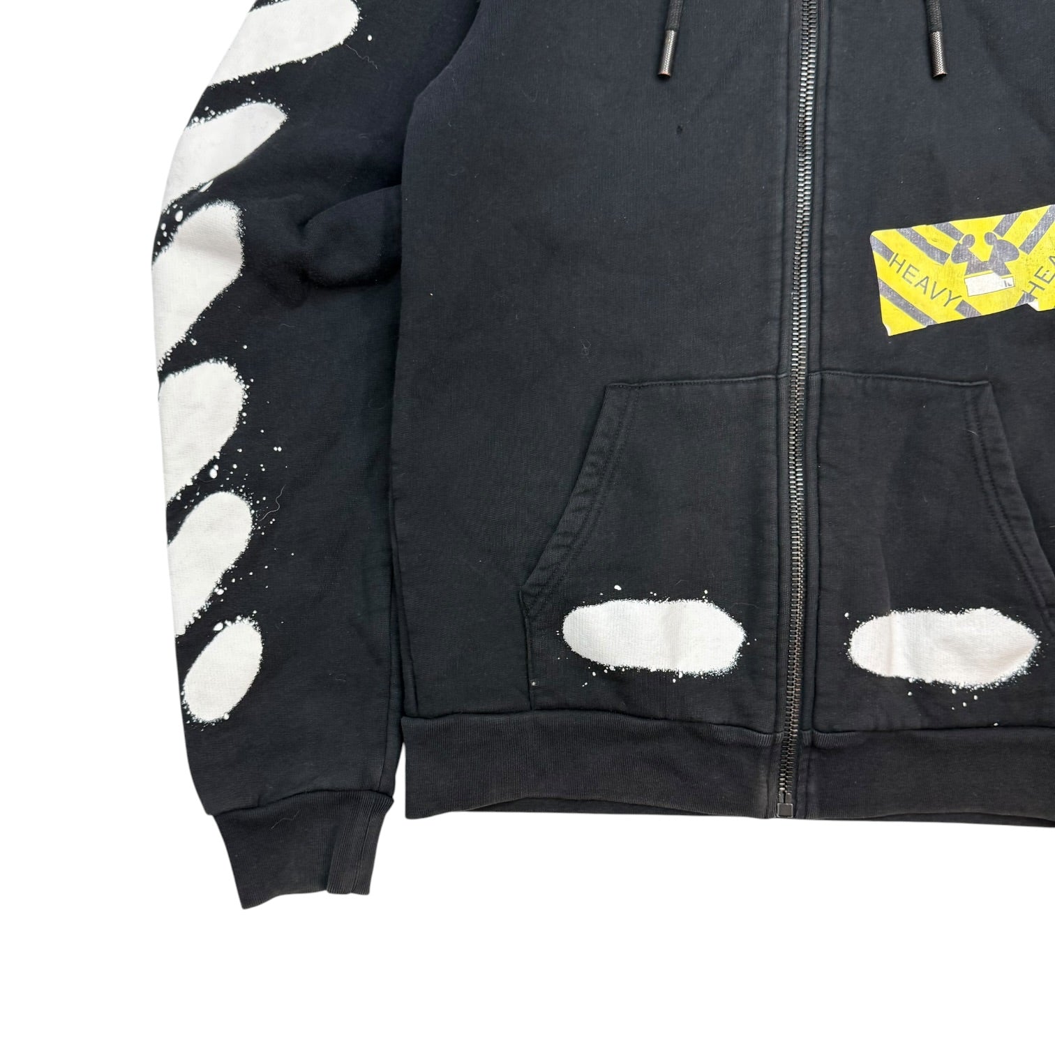 Off-White Spray Paint Zip Up Hoodie Black