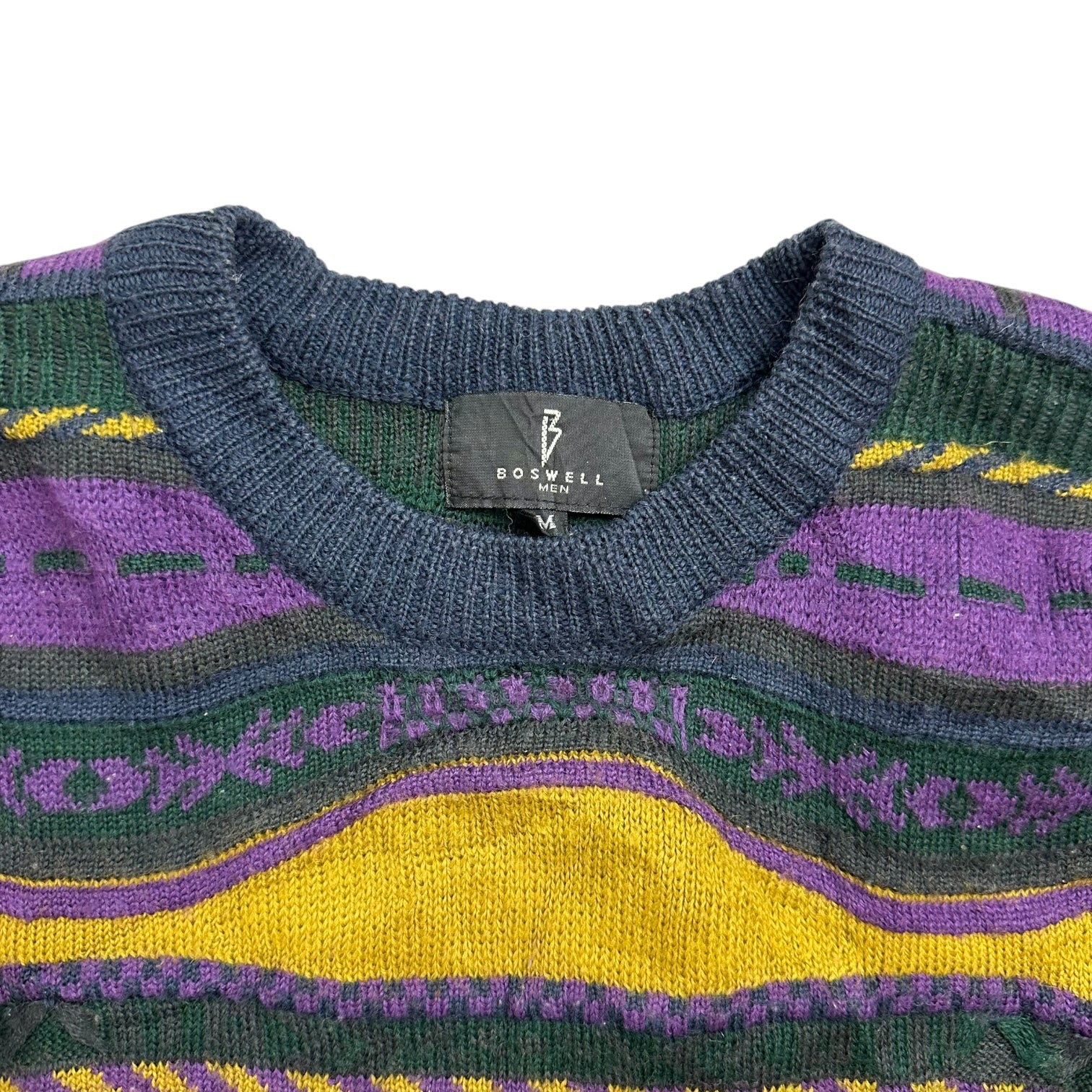 Vintage Boswell Knit Sweater Purple/Yellow