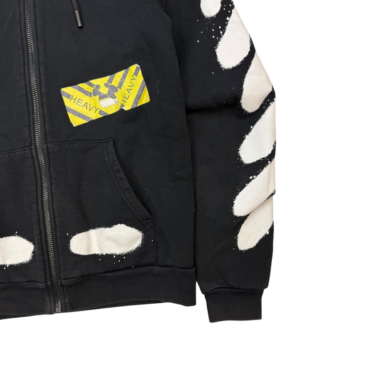 Off-White Spray Paint Zip Up Hoodie Black