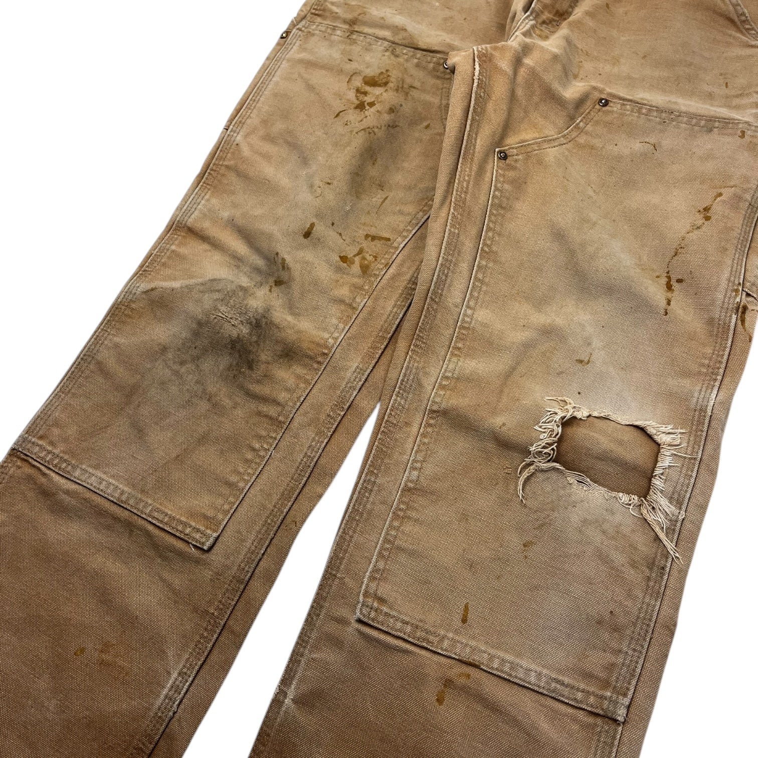 Carhartt Double Knee Work Pants Distressed Tan (32)
