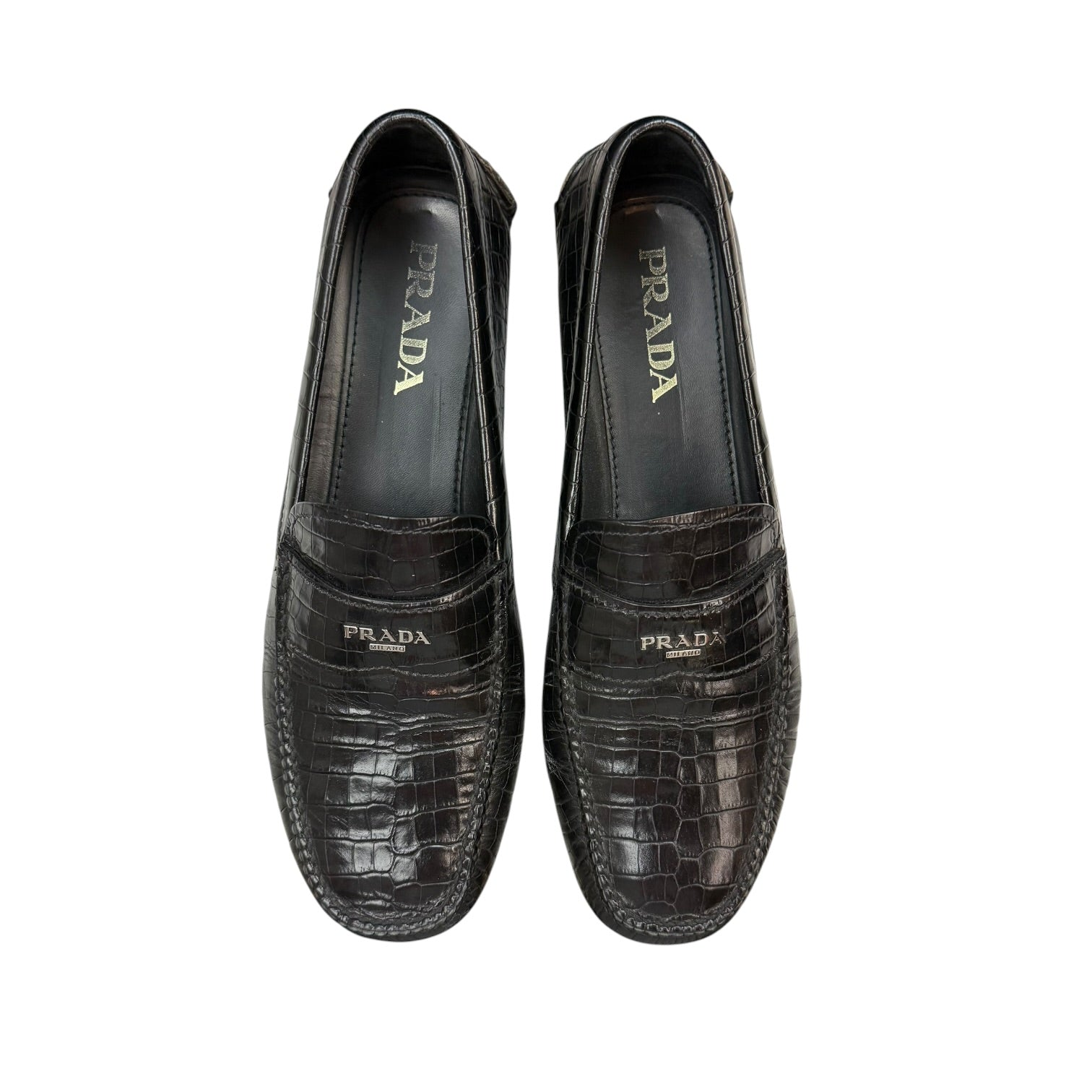 Prada Leather Loafers Black