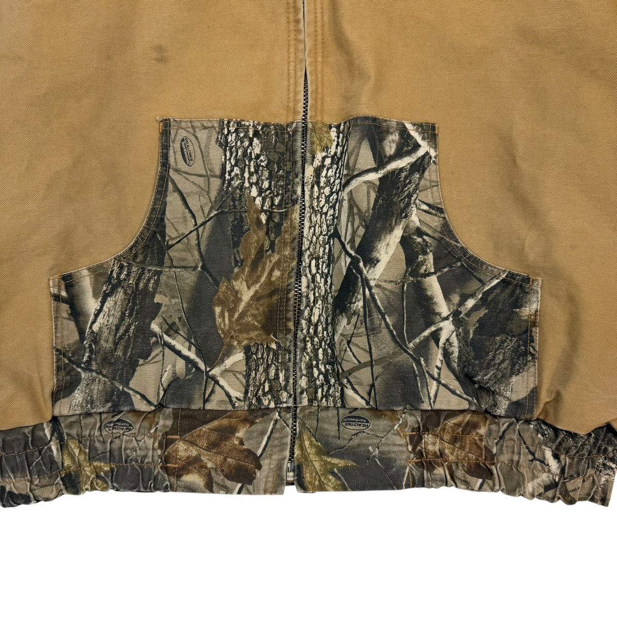 Vintage Colorblock Canvas Zip Up Jacket Brown/Camo