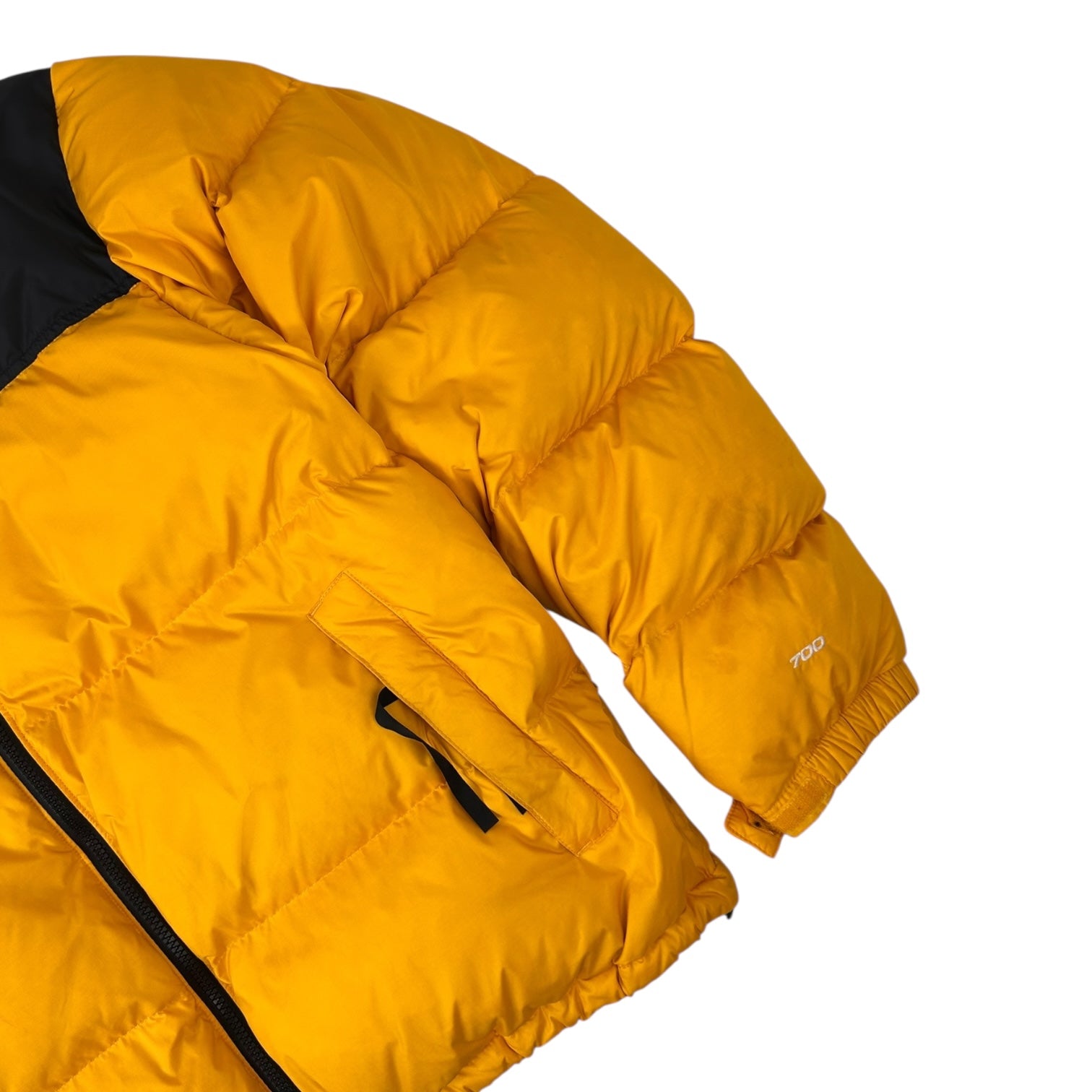 North face 700 Puffer Jacket Black/Yellow