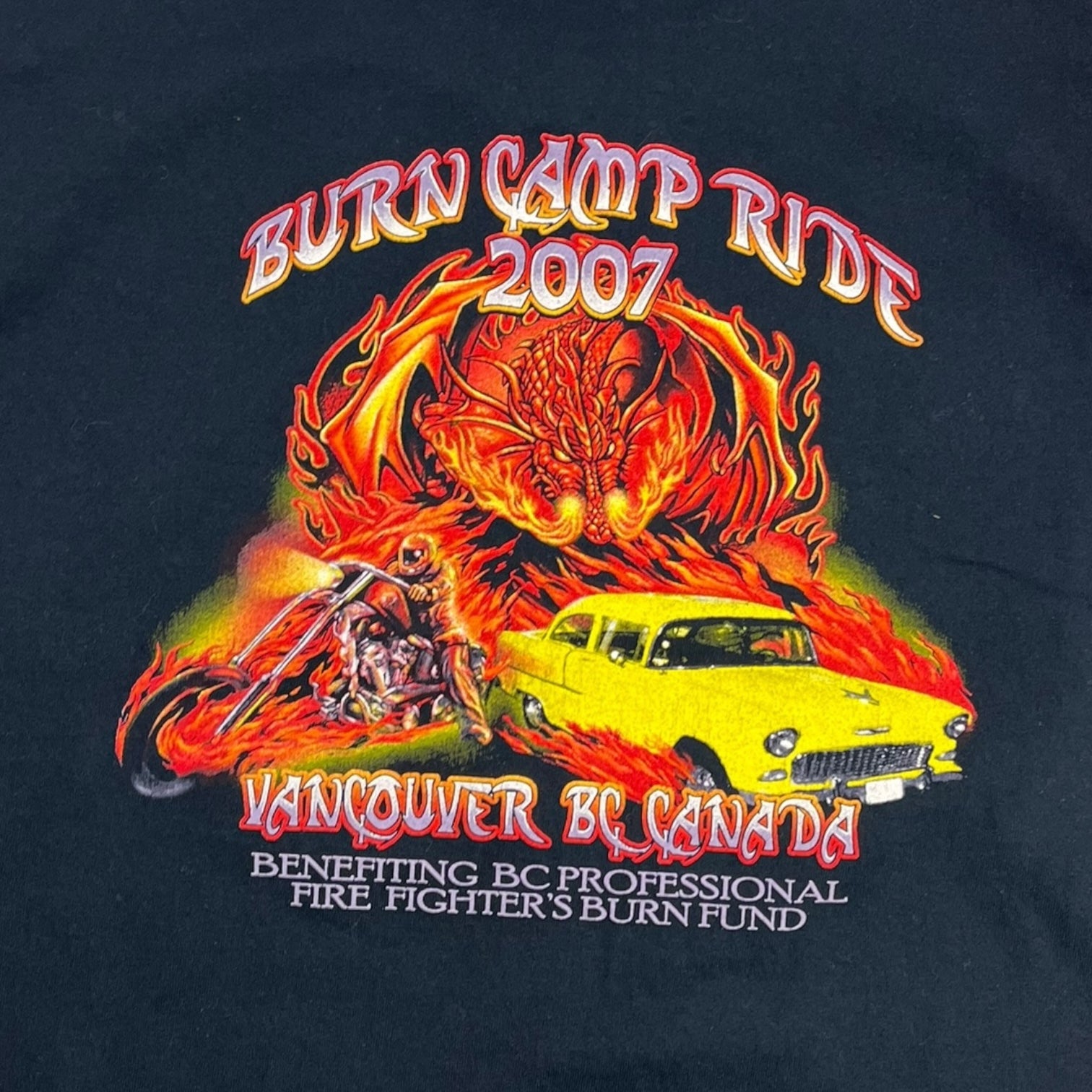 2007 Harley Davidson Firefighter Benefit Flame Sleeve Shirt