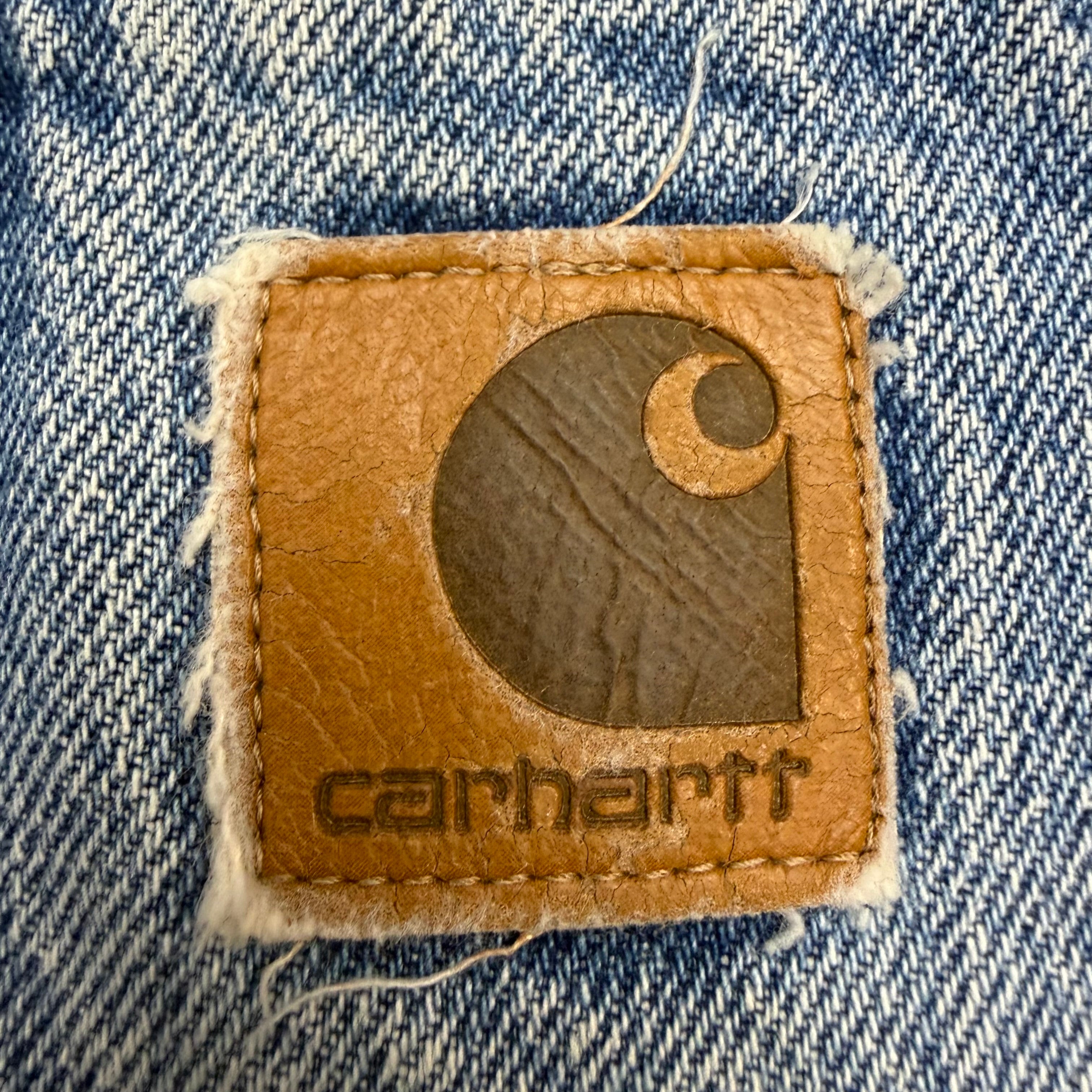 Vintage Carhartt Active Jacket Denim Blanket Lined Blue