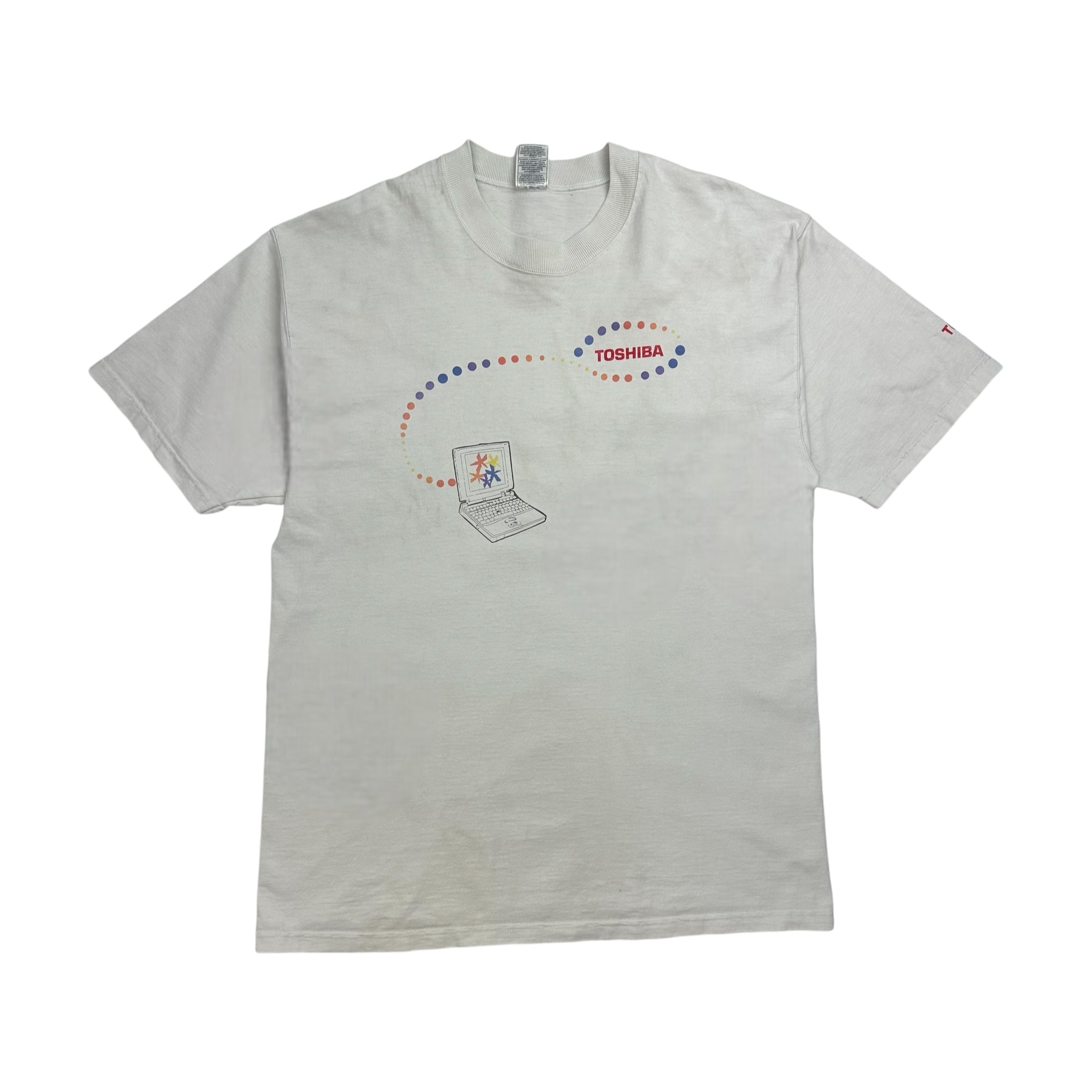 Vintage Toshiba Laptop Tee White