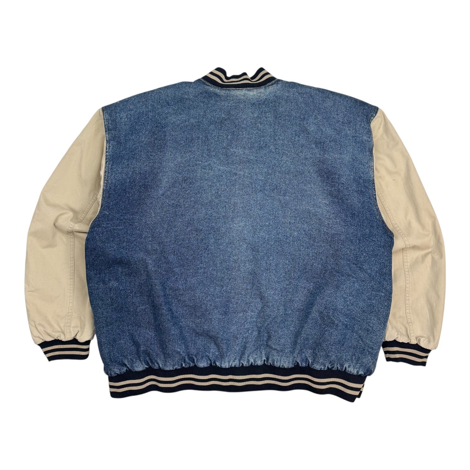 Vintage Denim Bomber Jacket Medium Wash