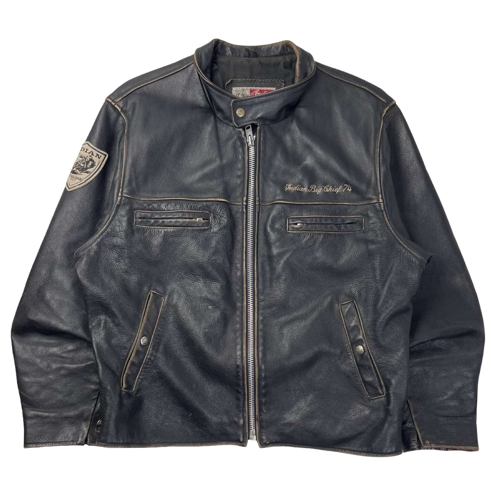 Vintage Indian Motorcycles Heavy Leather Jacket