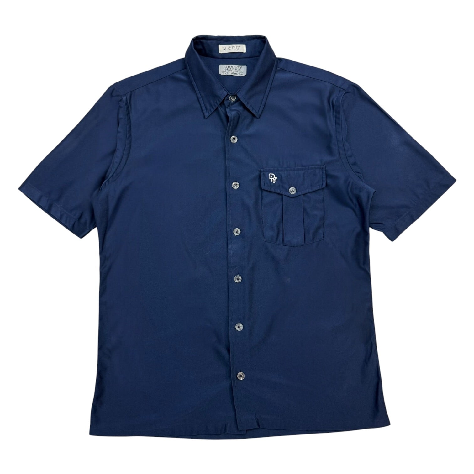 Vintage Christian Dior Button Up Shirt Blue