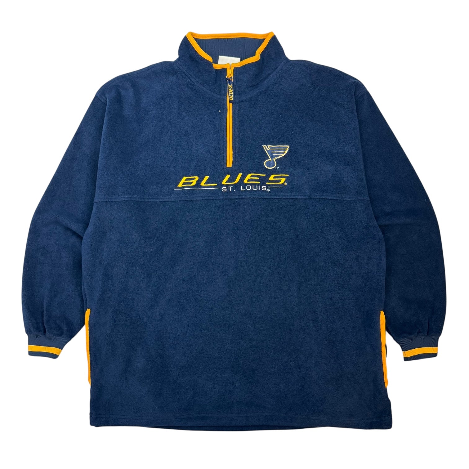 Vintage St Louis Blues Quarter Zip Sweater Blue/Yellow