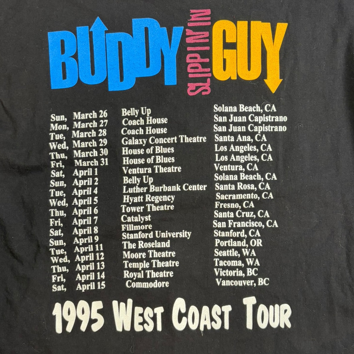 Vintage 1995 Buddy Guy West Coast Tour Long-Sleeve Black