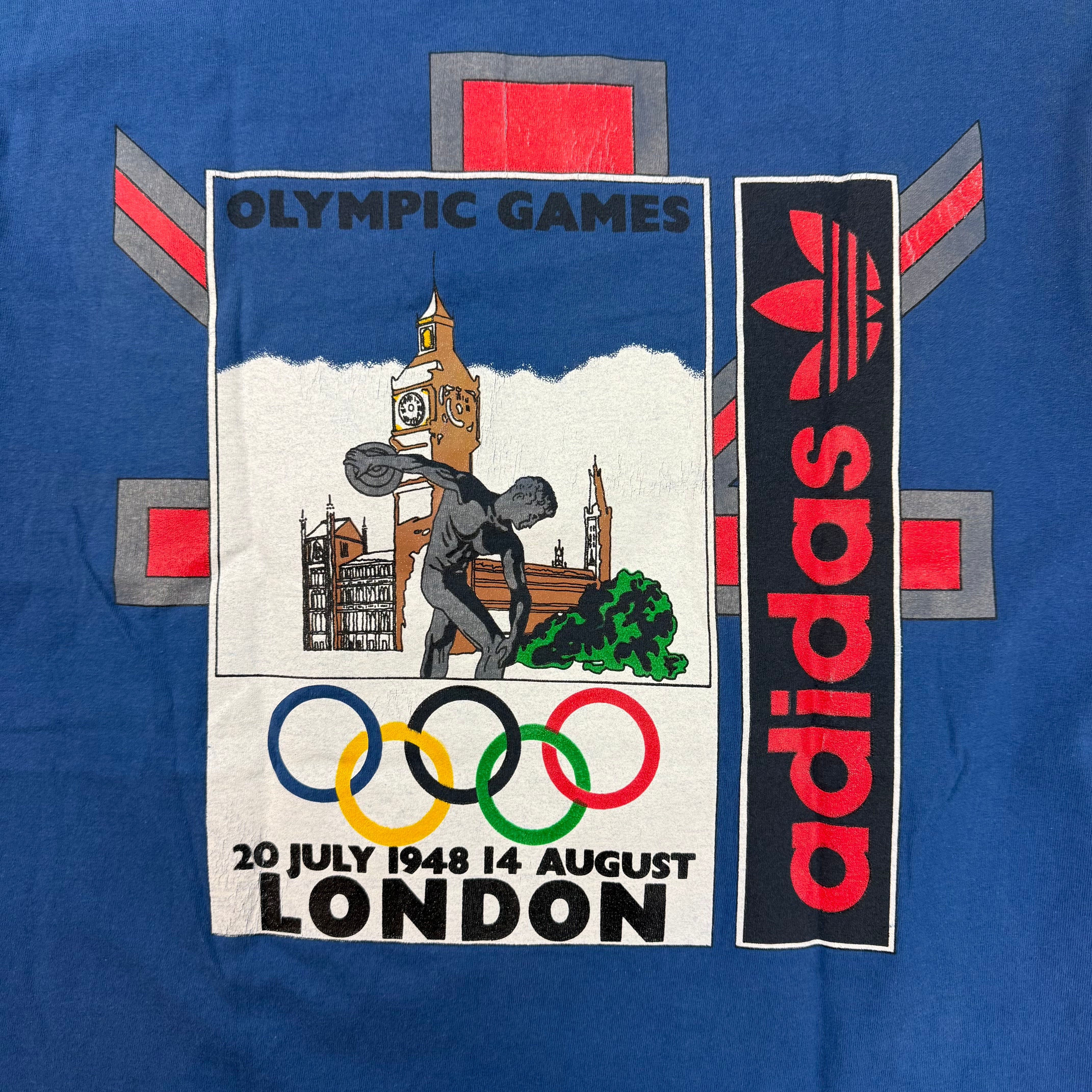 Vintage Adidas 1908 London Olympics T-Shirt Blue