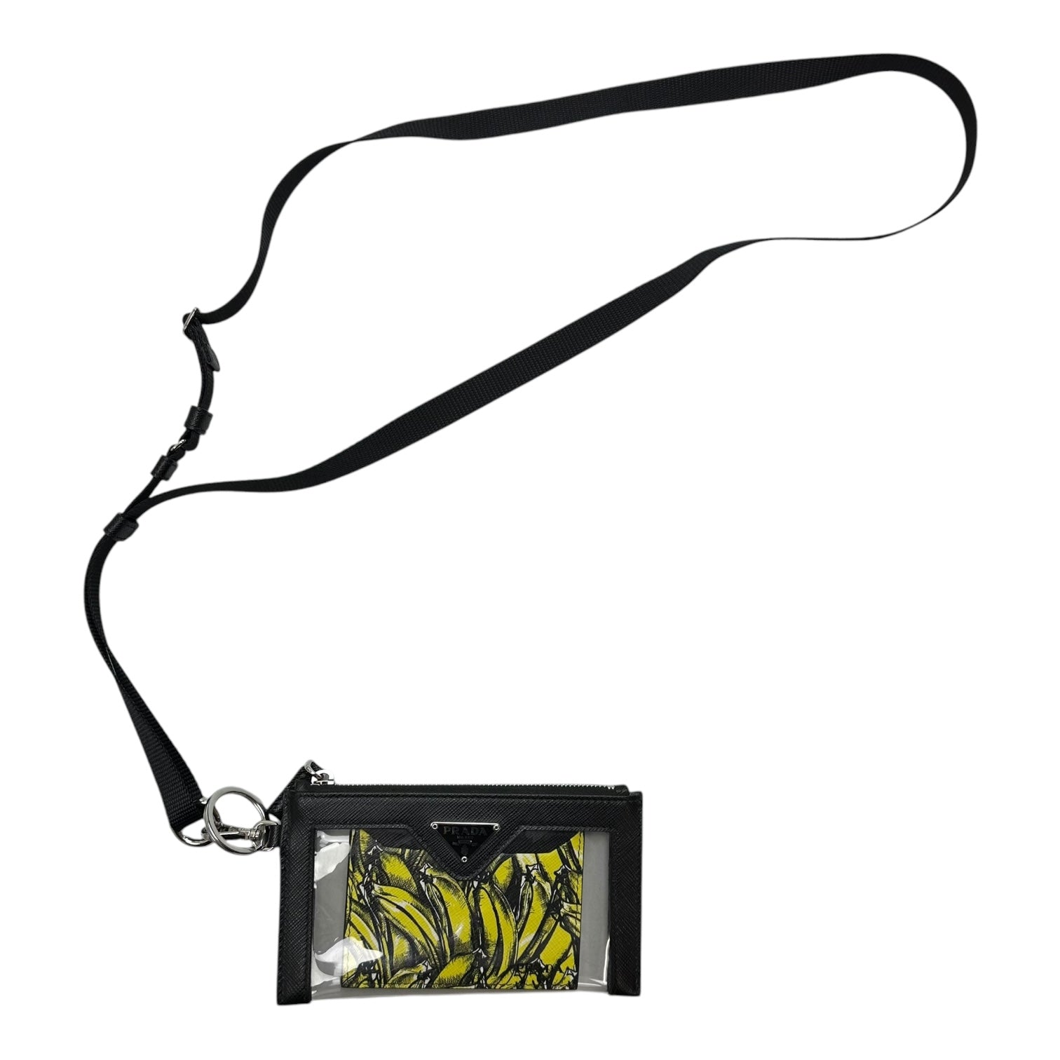 Prada Yellow and Black Plexi Print Card Holder