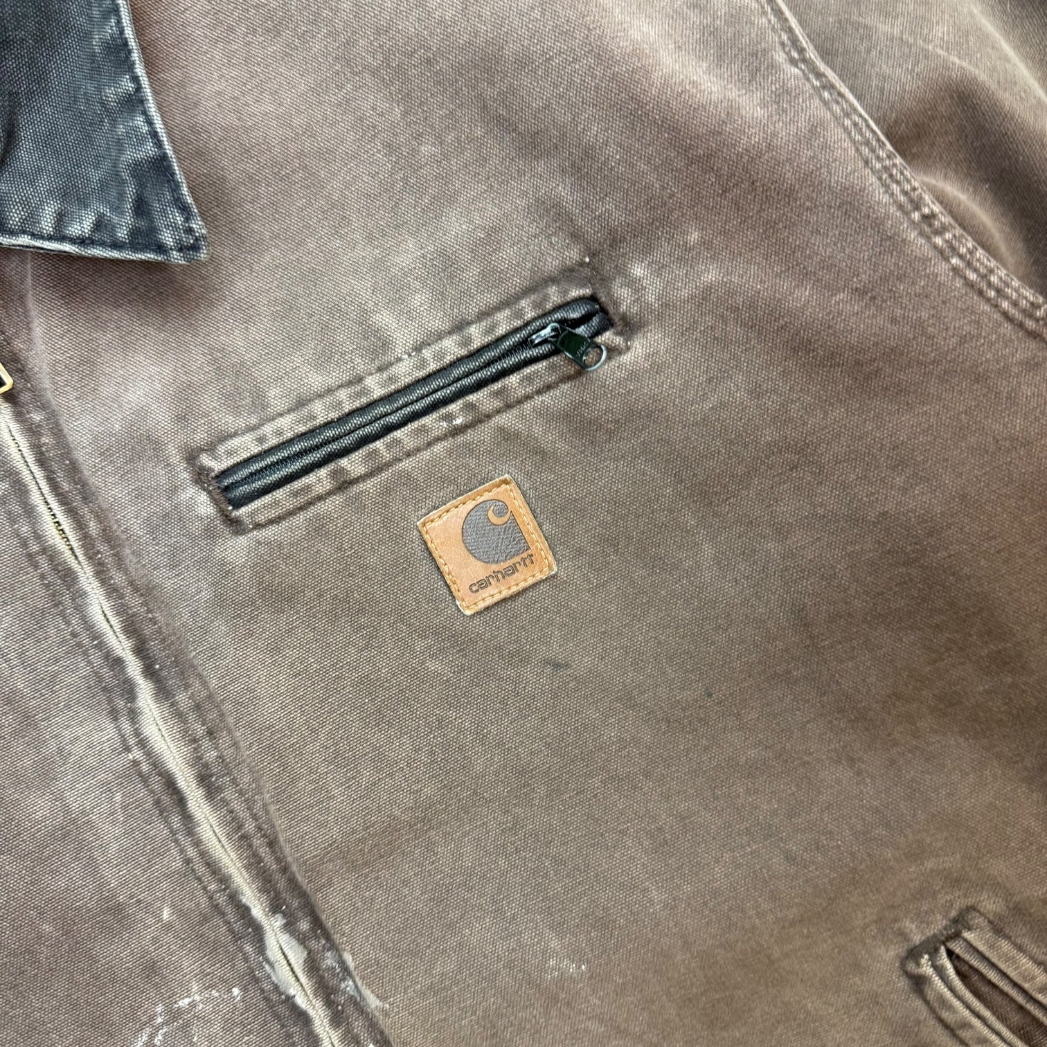 Vintage Carhartt Blanket Lined Detroit Jacket Faded Brown
