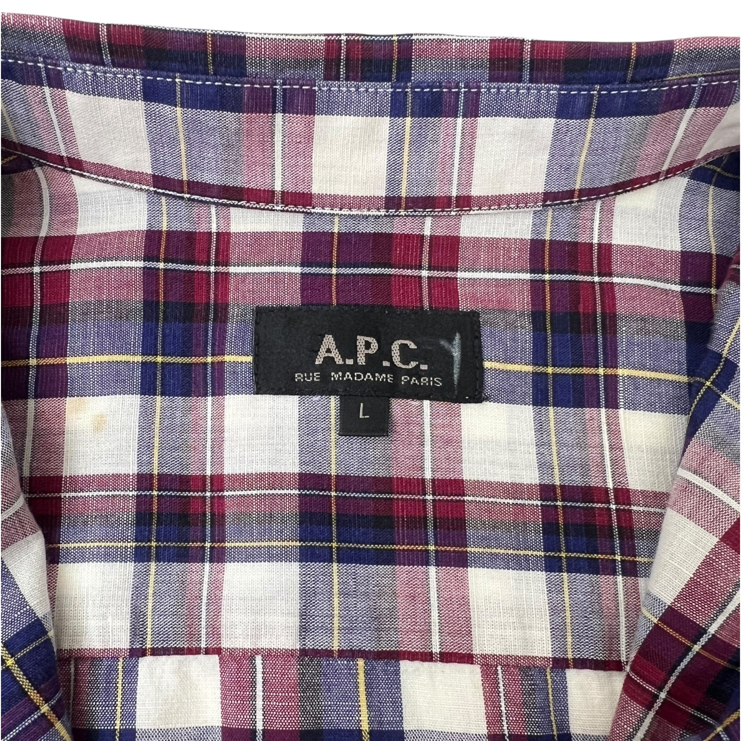 A.P.C Rue Madame Paris Plaid Shirt
