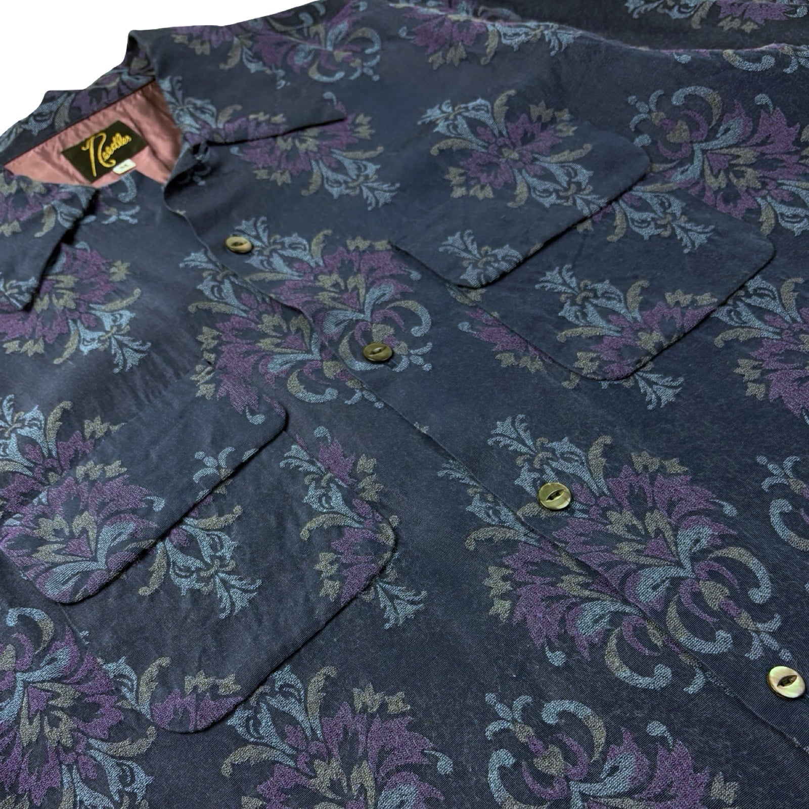 Needles Ornamental Jacquard Camp Collar Button Up Shirt