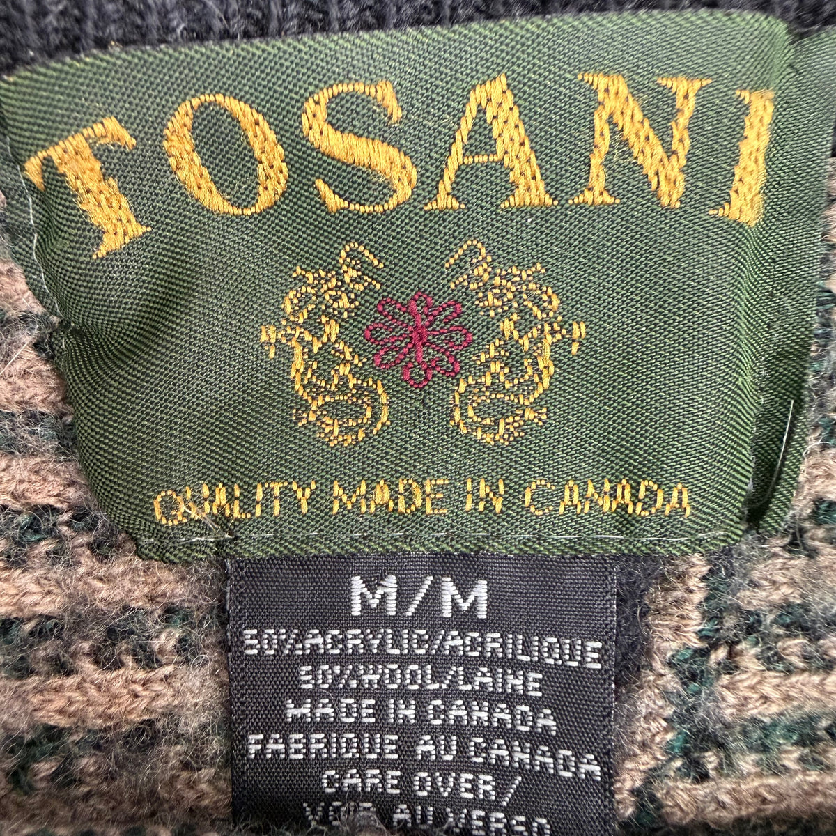 Vintage Tosani 3D Knit Sweater Tan/Green