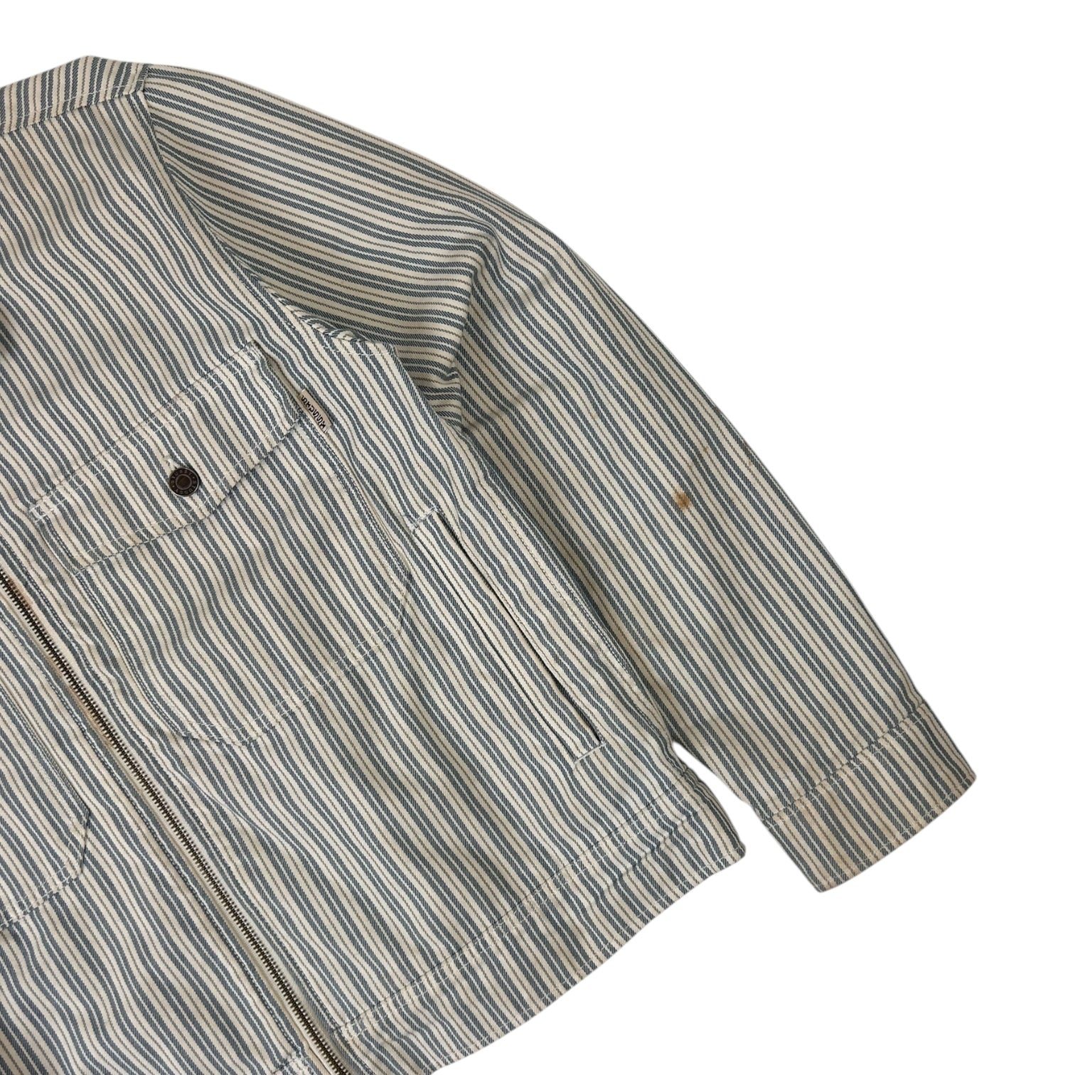 Stussy Striped Garage Jacket White