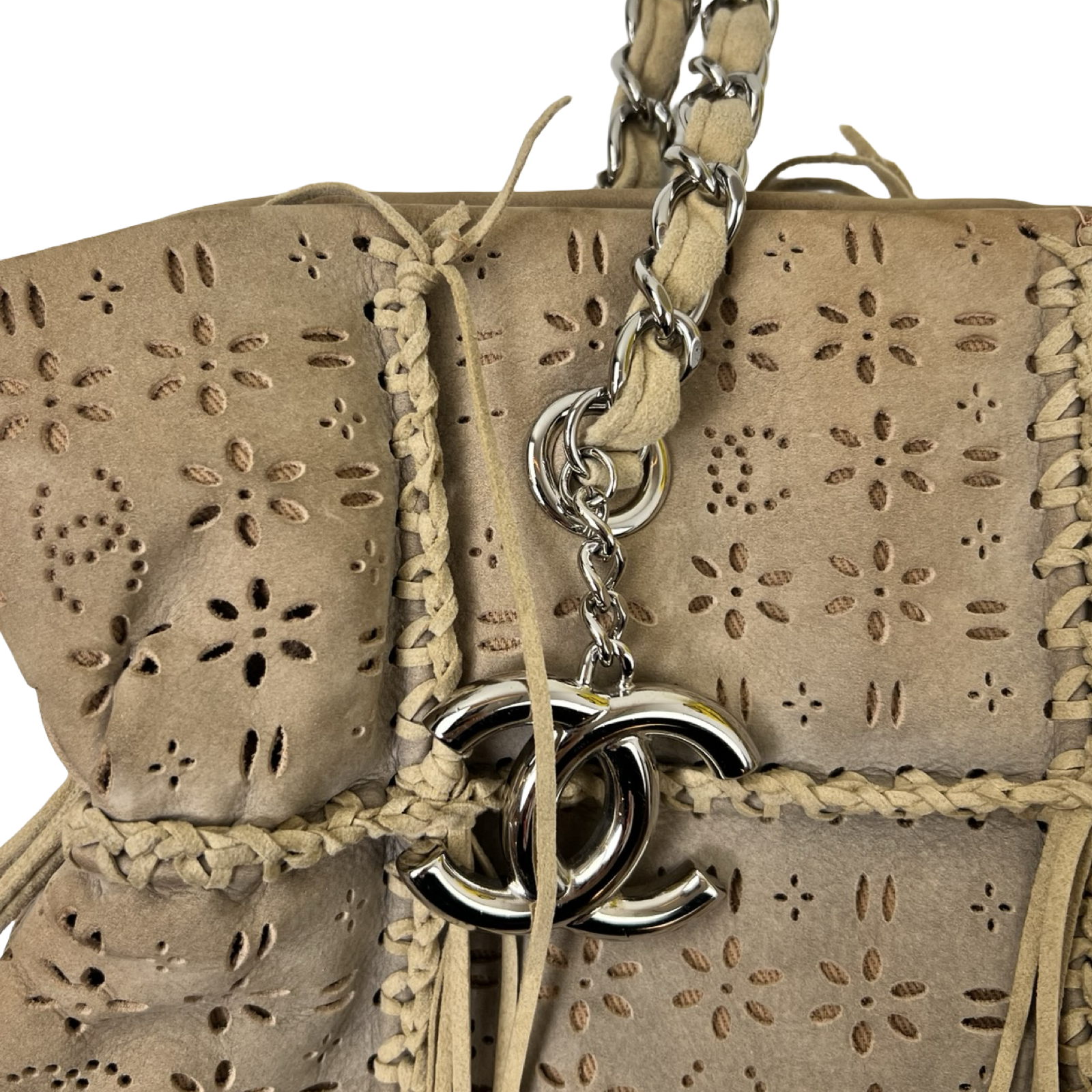 Chanel Suede Calfskin Fringe Tote