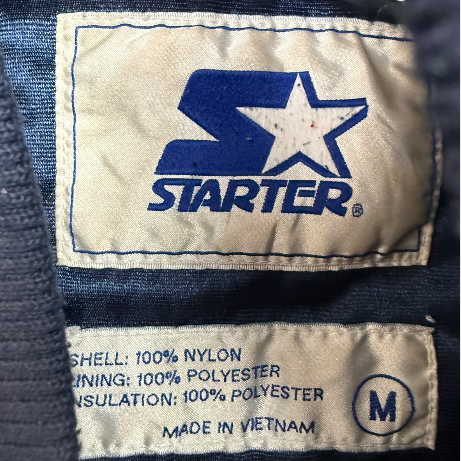 Vintage Starter Utah Jazz Satin Bomber Jacket Dark Blue