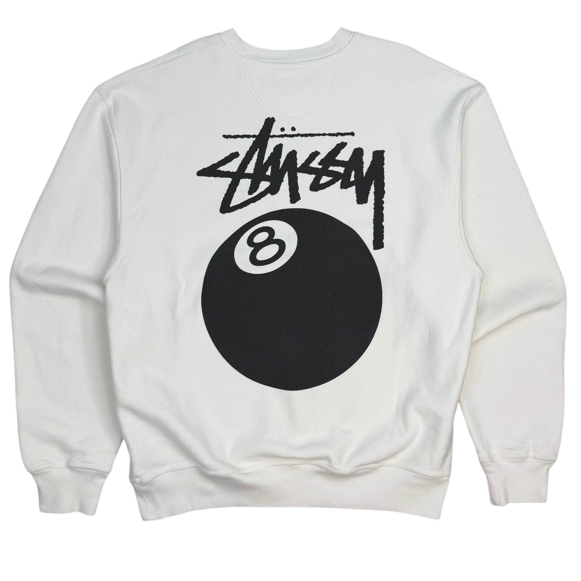 Stussy 8 Ball Pigment Dyed Crewneck White