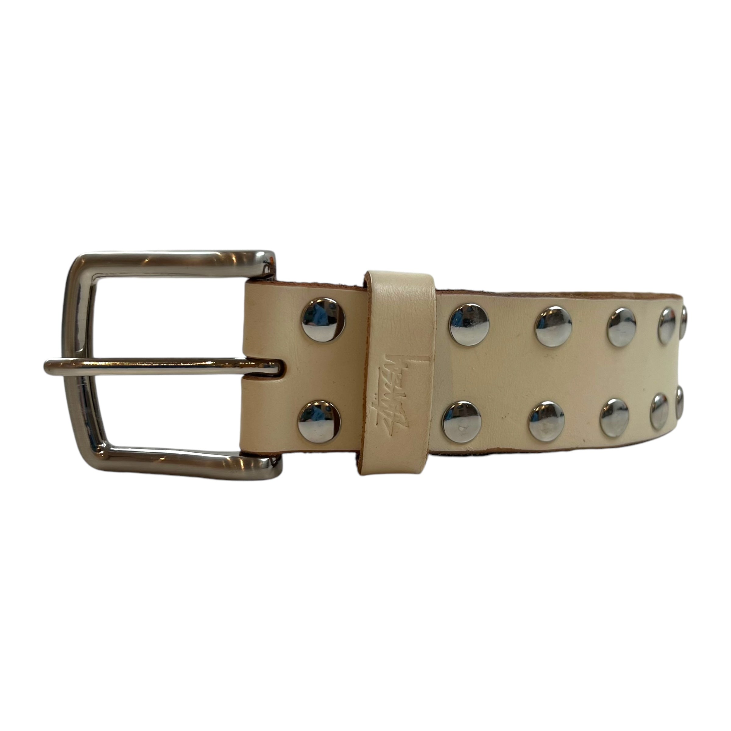 Stussy 8 Ball Studded Belt Bone