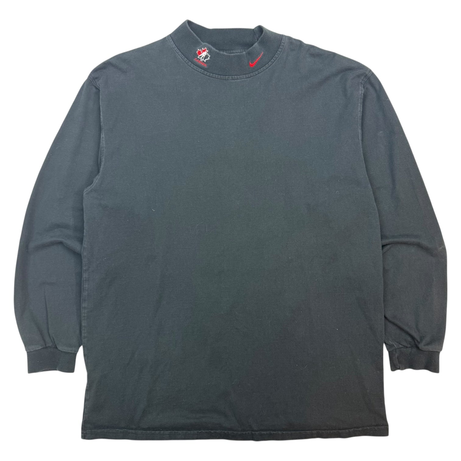Vintage Nike Team Canada Mock Neck L/S Tee Black