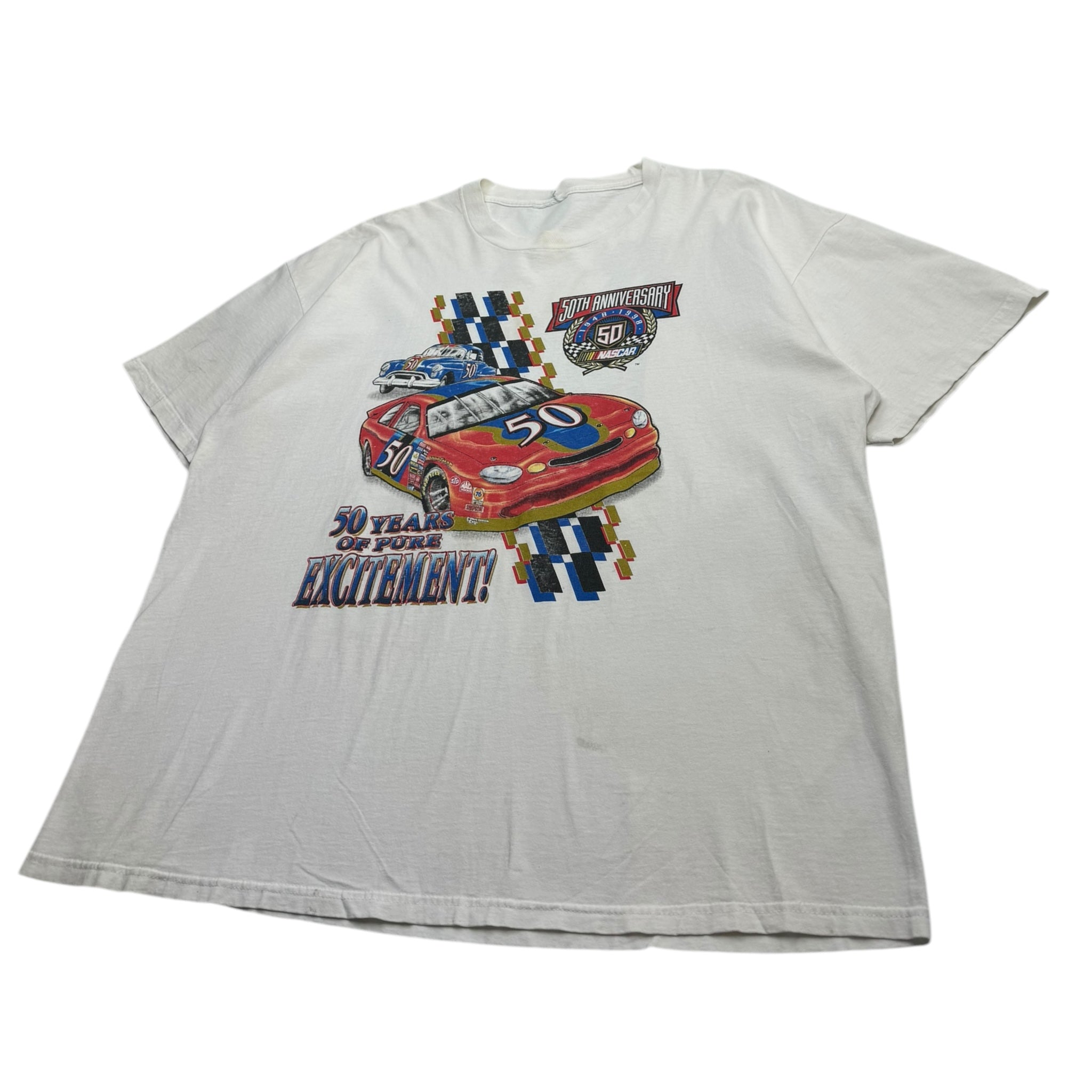 1998 Nascar 50th Anniversary Tee White