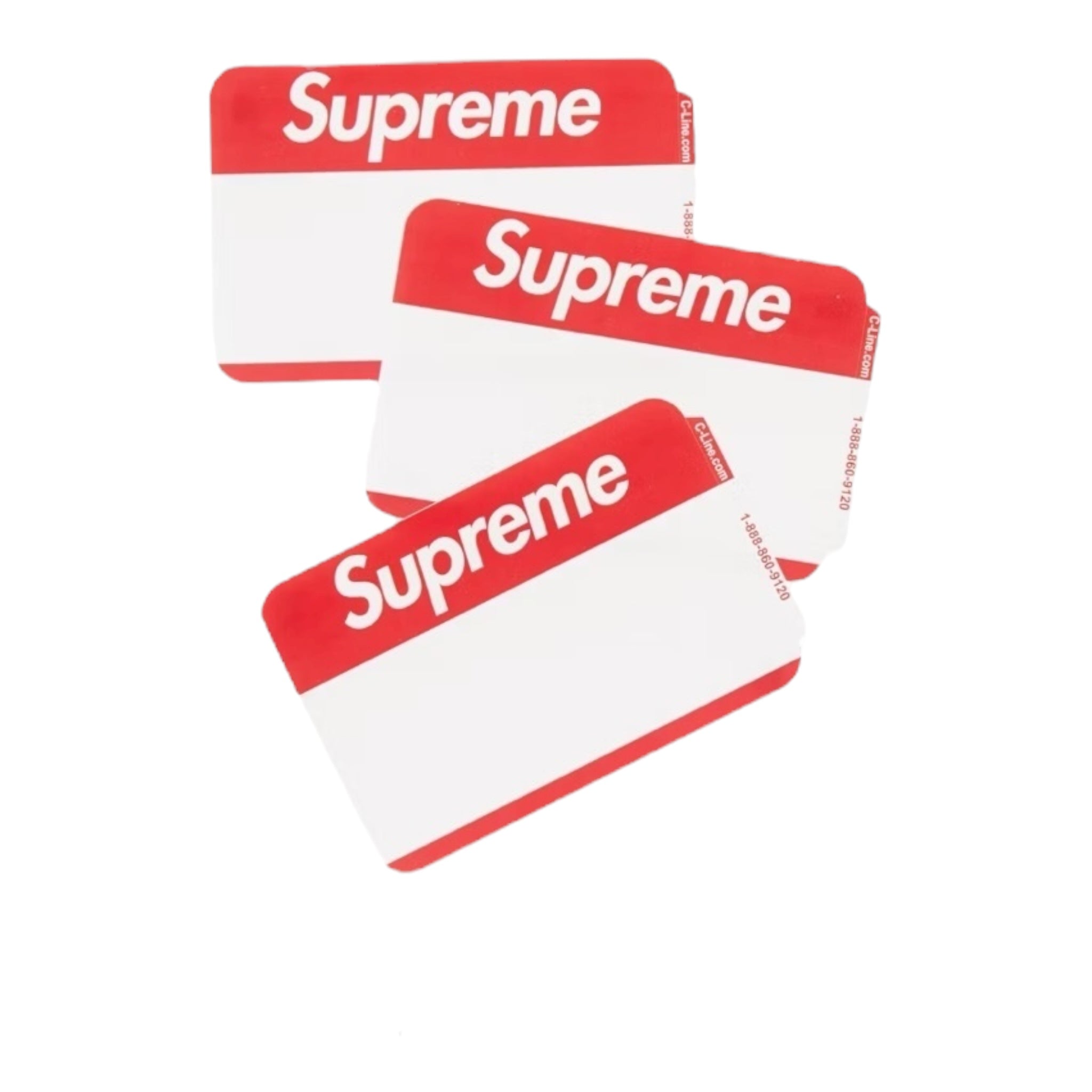 Supreme Name Badge Stickers (Pack of 100) Red