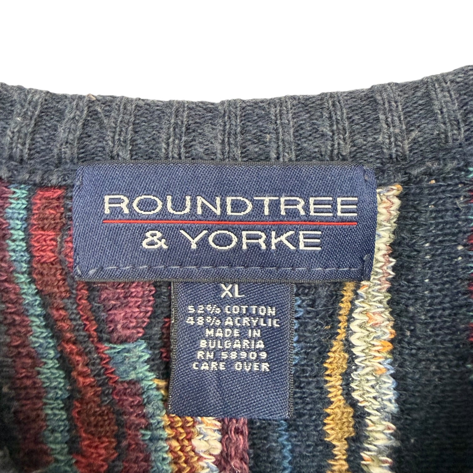 Vintage RoundTree & Yorke Cable Knit Sweater Multicolour