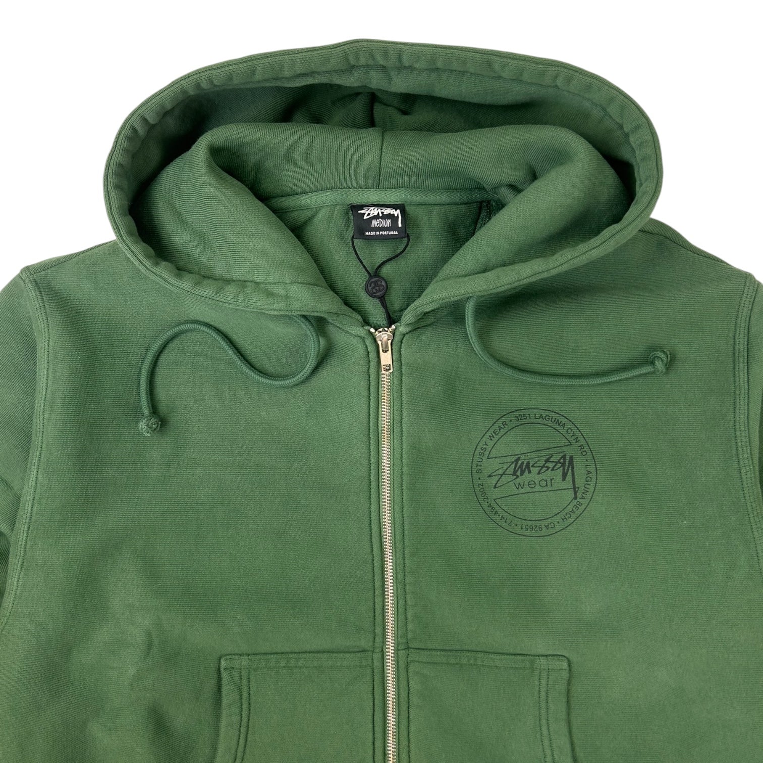 Stussy Wear Pig Dyed Zip Up Hoodie Green