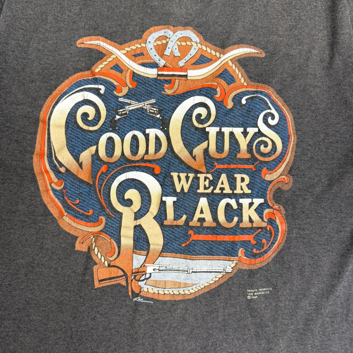 1989 3D Emblem Good Guys Wear Black Tee Black