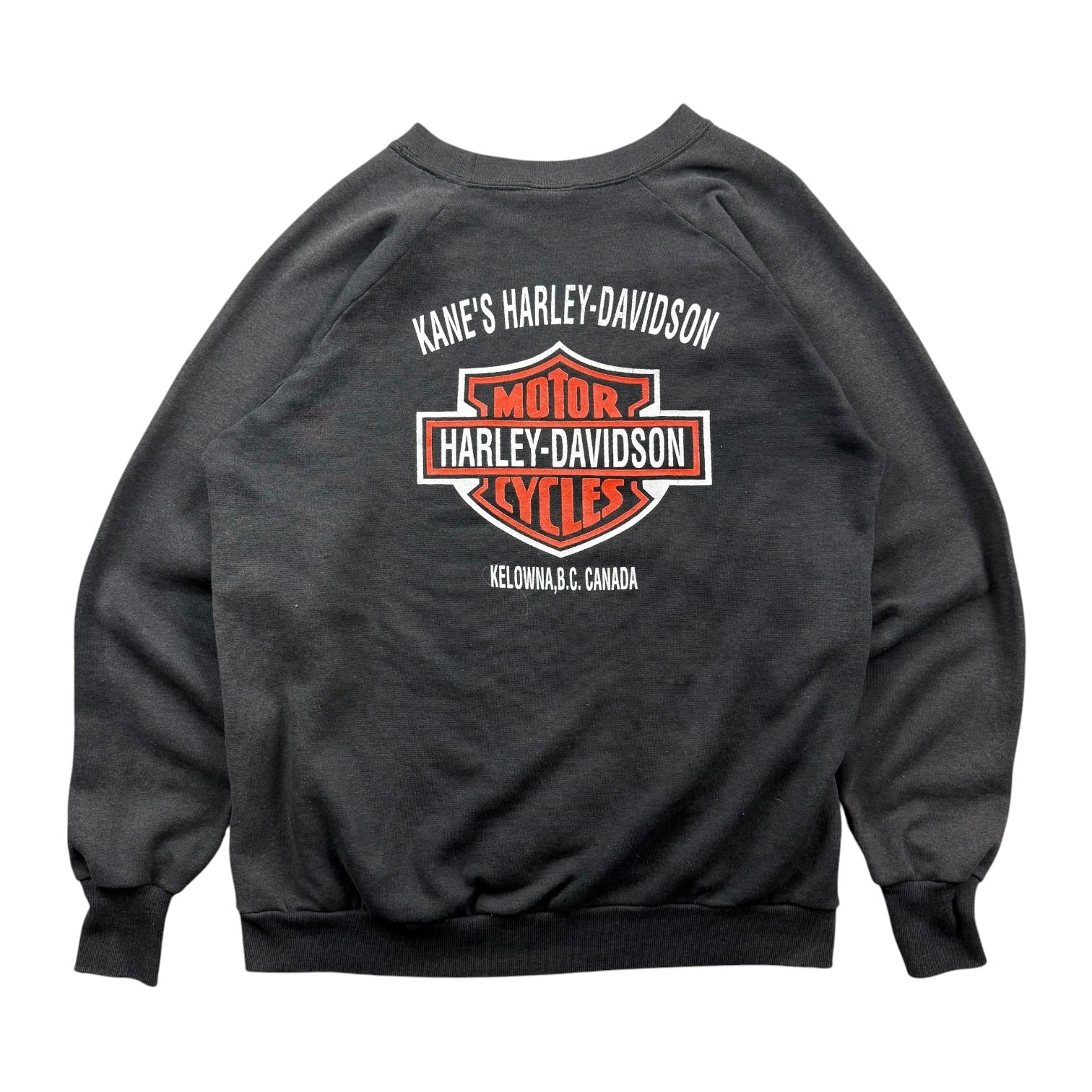 1989 3D Emblem Harley Davidson Of Kelowna Crewneck Black