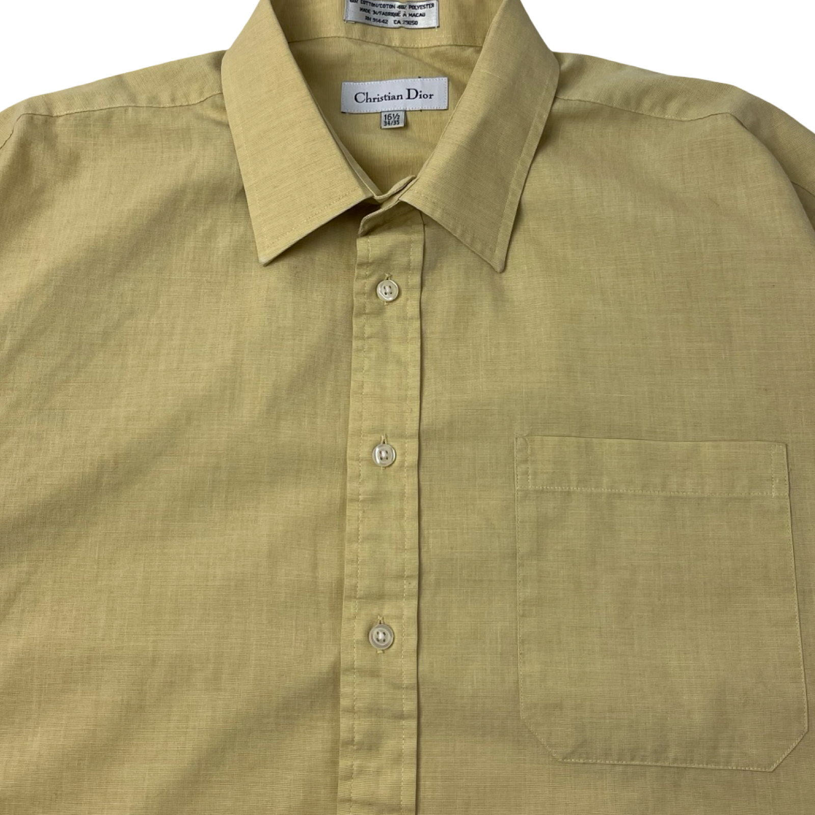 Vintage Christian Dior Button Up Yellow