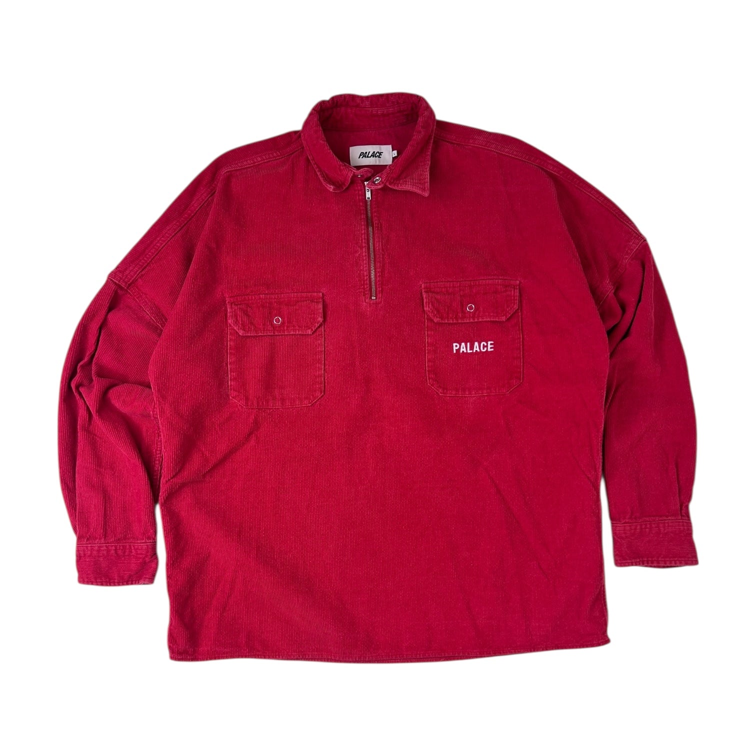Palace Roy Corduroy 1/4 Zip Red
