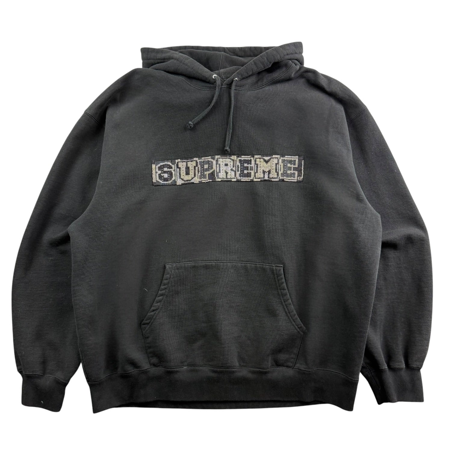 Supreme Beaded Logo Hoodie Black