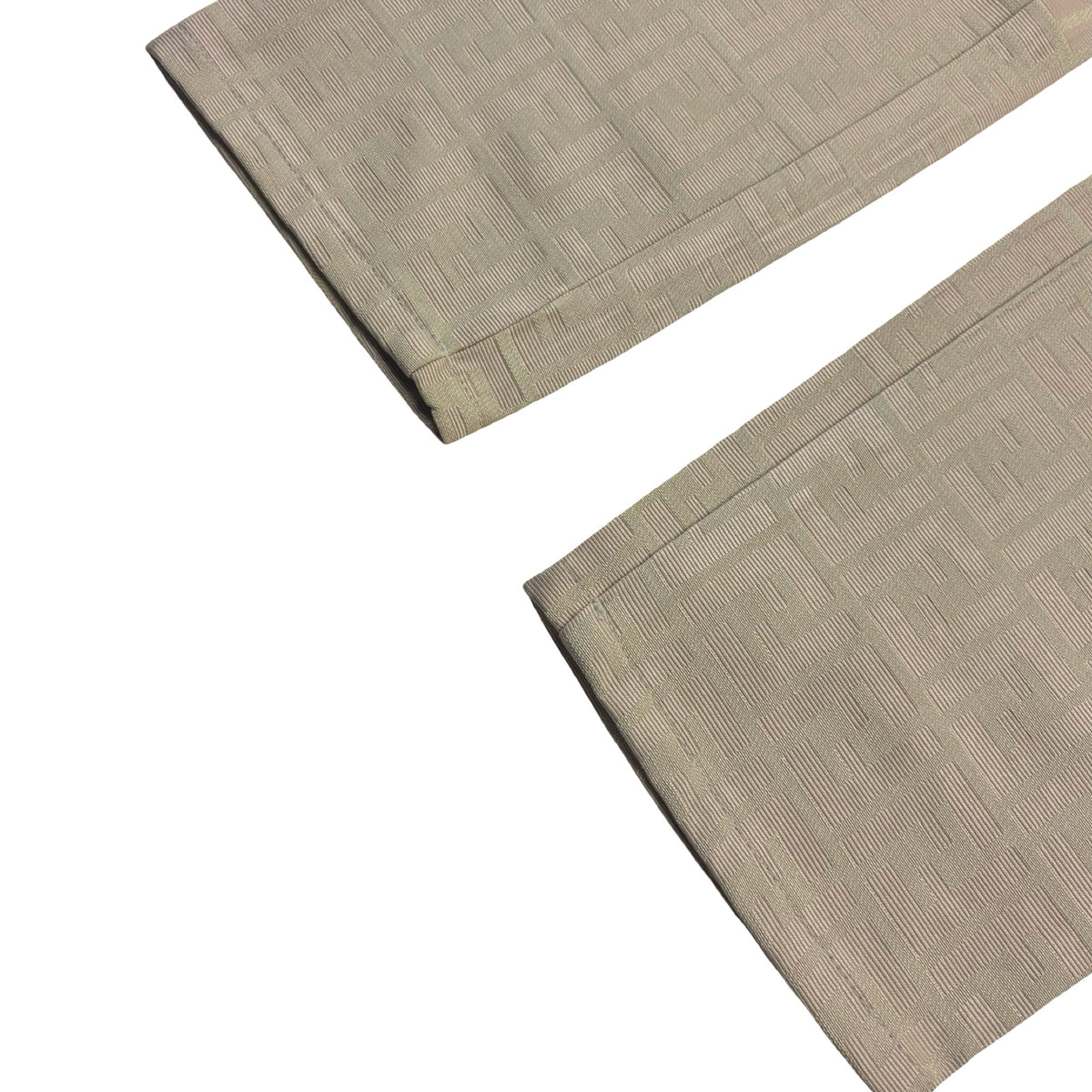 (W) Fendi Zucca Print High Waist Trousers Beige