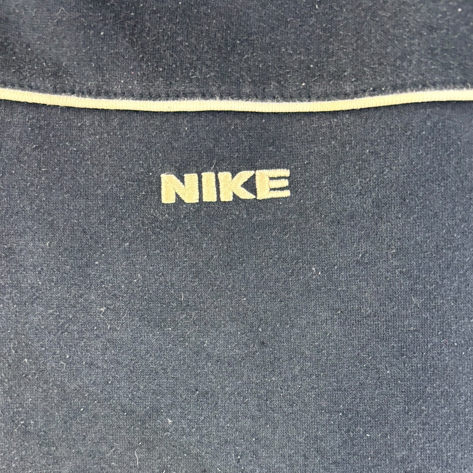 Vintage Nike Spell-out Zip-Up Sweater Navy