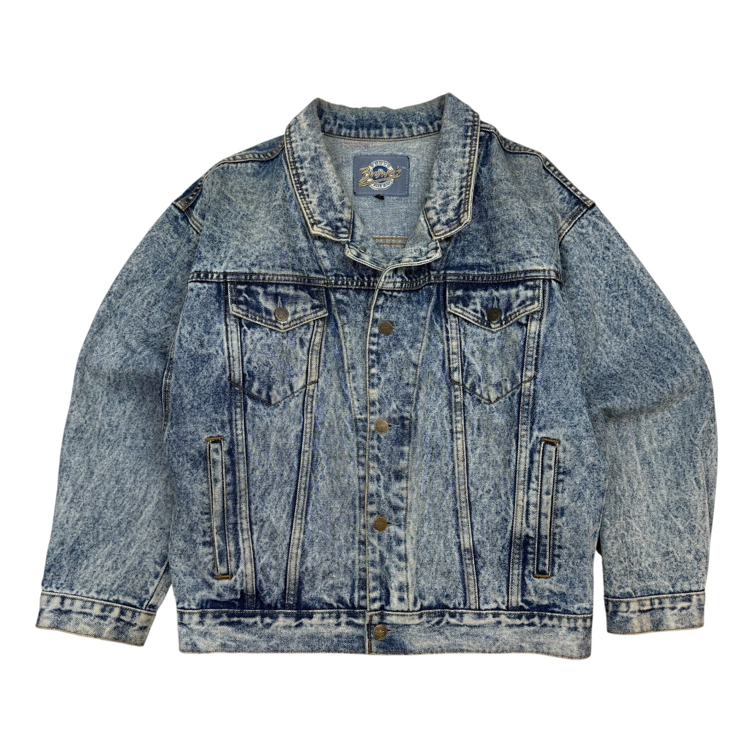 Vintage Browns Blue Jeans Denim Jacket Acid Wash Blue