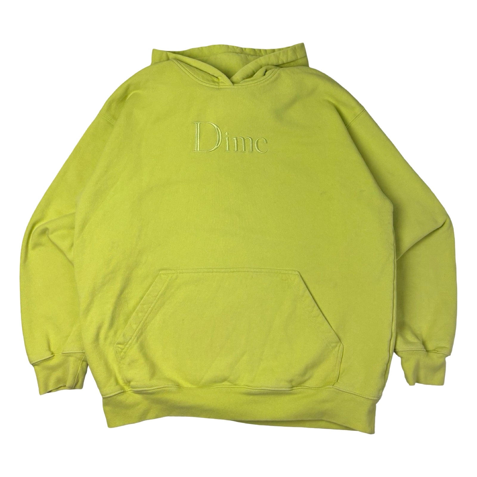 Dime Classic Centre Logo Pullover Hoodie Neon