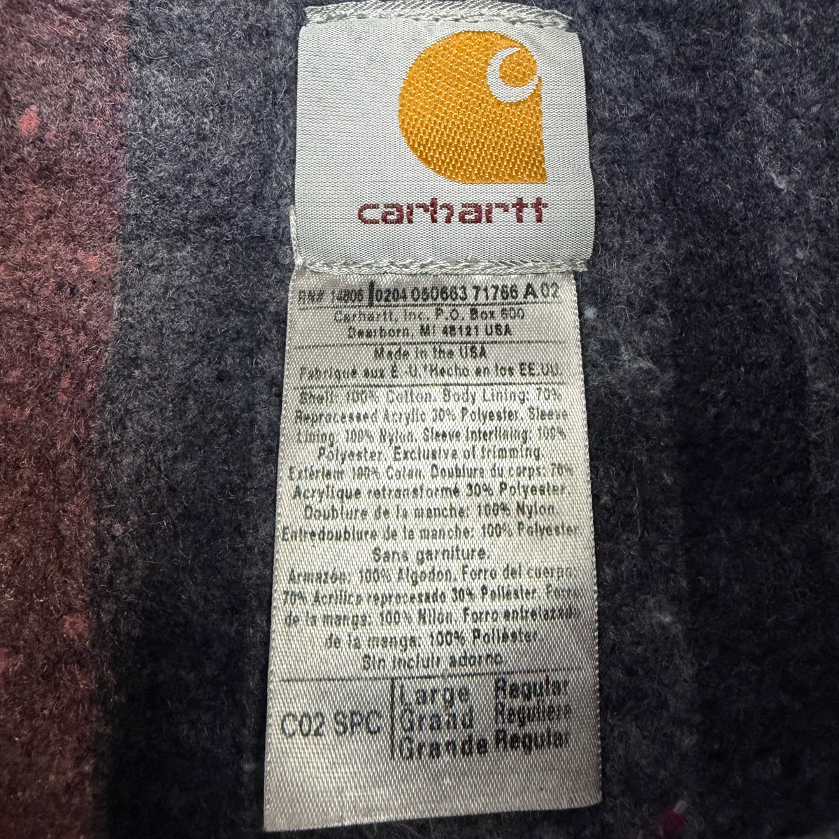 Vintage Carhartt Chore Embroidered Blanket Lined Jacket Green